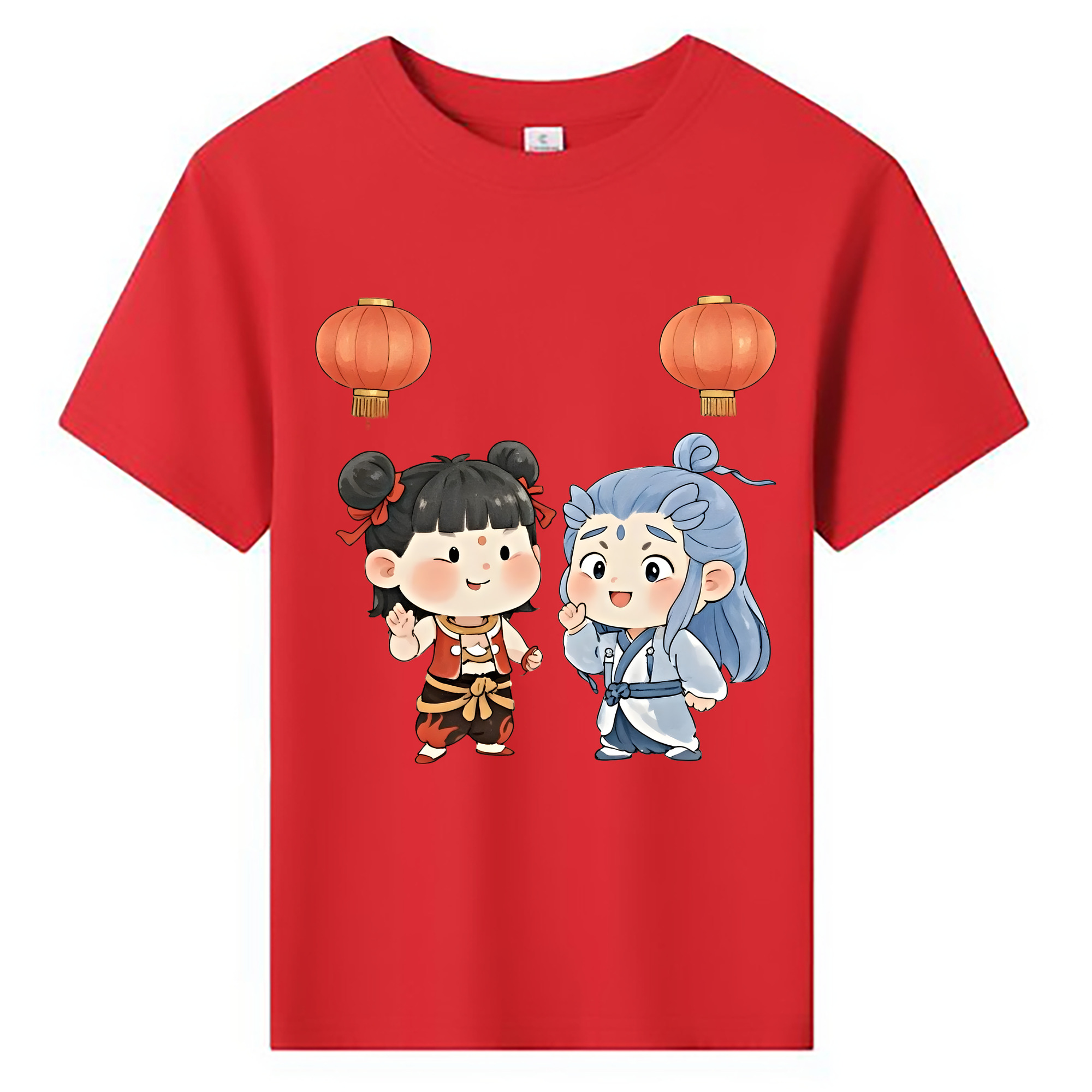 （画像用） Ne Zha 2 ナタ 魔童の大暴れ 綿100％キッズTシャツ（フロントプリント）