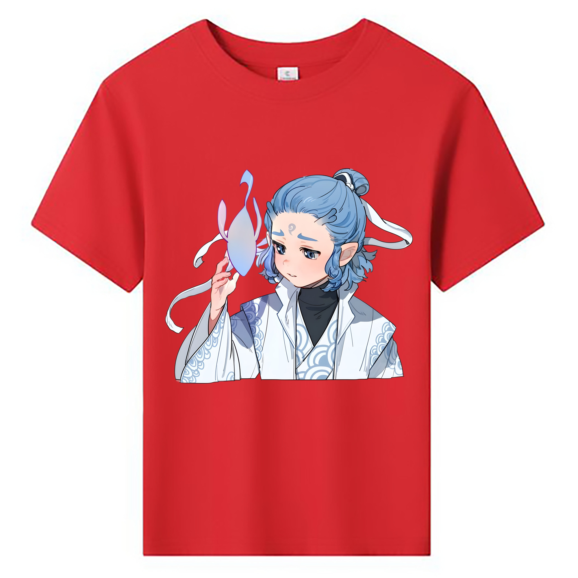 （画像用） Ne Zha 2 ナタ 魔童の大暴れ 綿100％キッズTシャツ（フロントプリント）