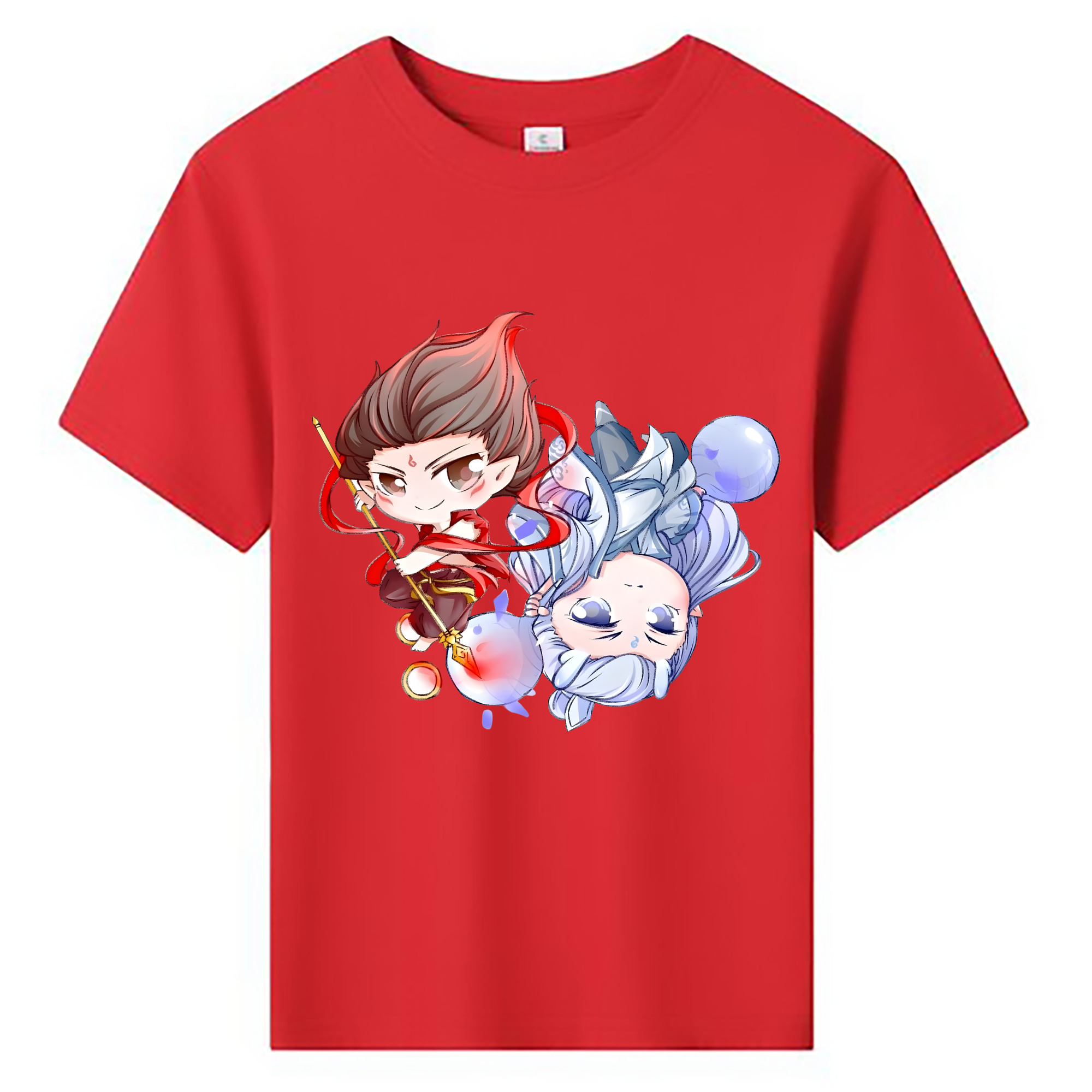 （画像用） Ne Zha 2 ナタ 魔童の大暴れ 綿100％キッズTシャツ（フロントプリント）