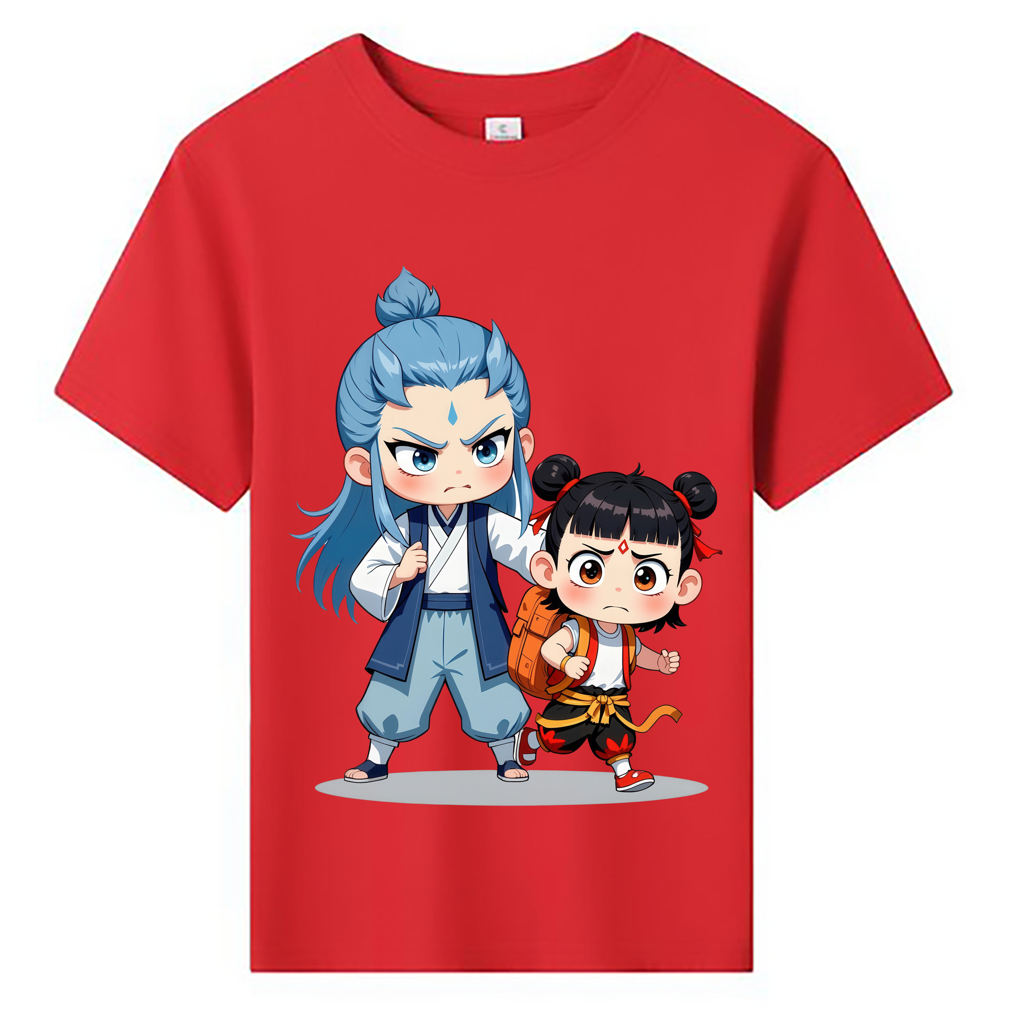 （画像用） Ne Zha 2 ナタ 魔童の大暴れ 綿100％キッズTシャツ（フロントプリント）