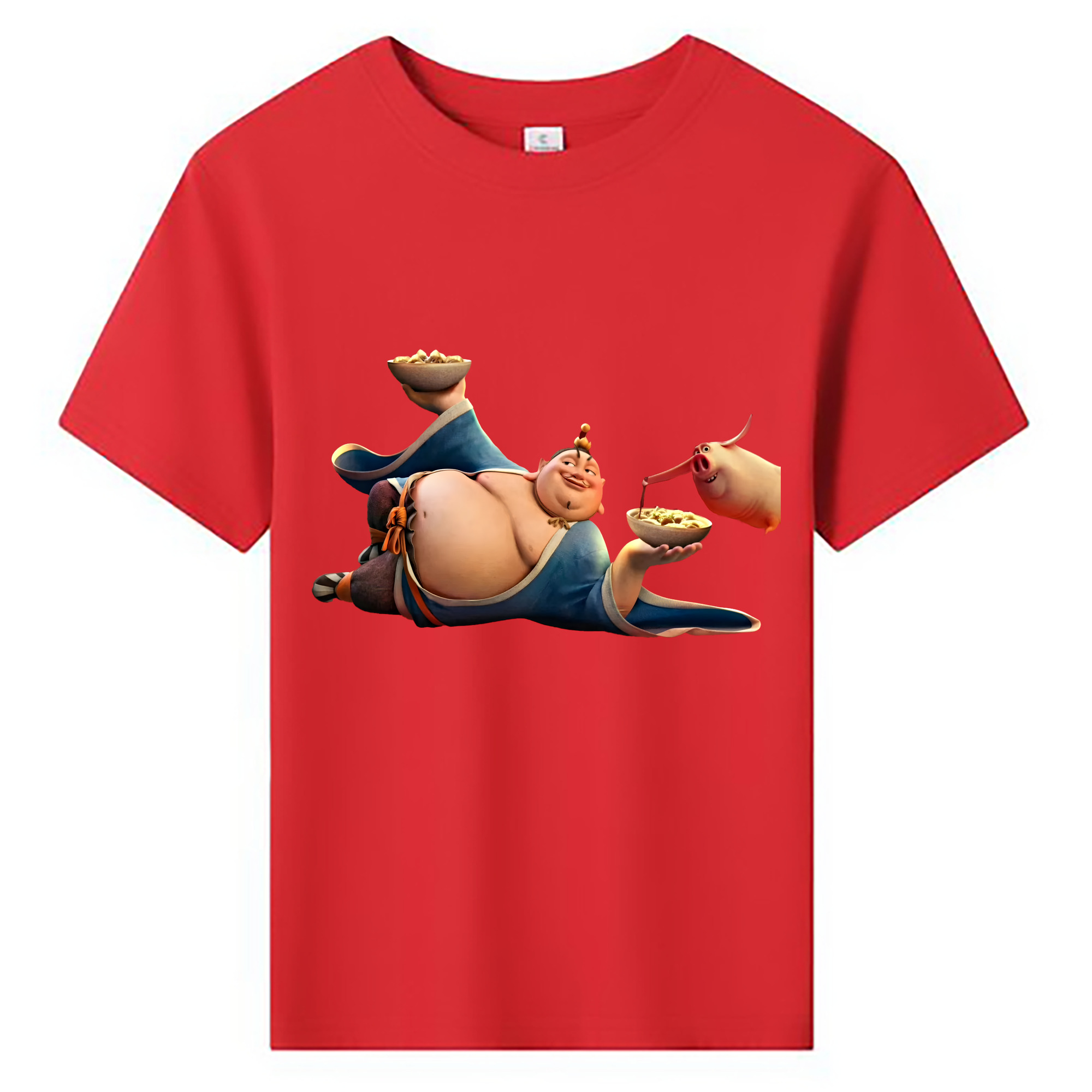 （画像用） Ne Zha 2 ナタ 魔童の大暴れ 綿100％キッズTシャツ（フロントプリント）
