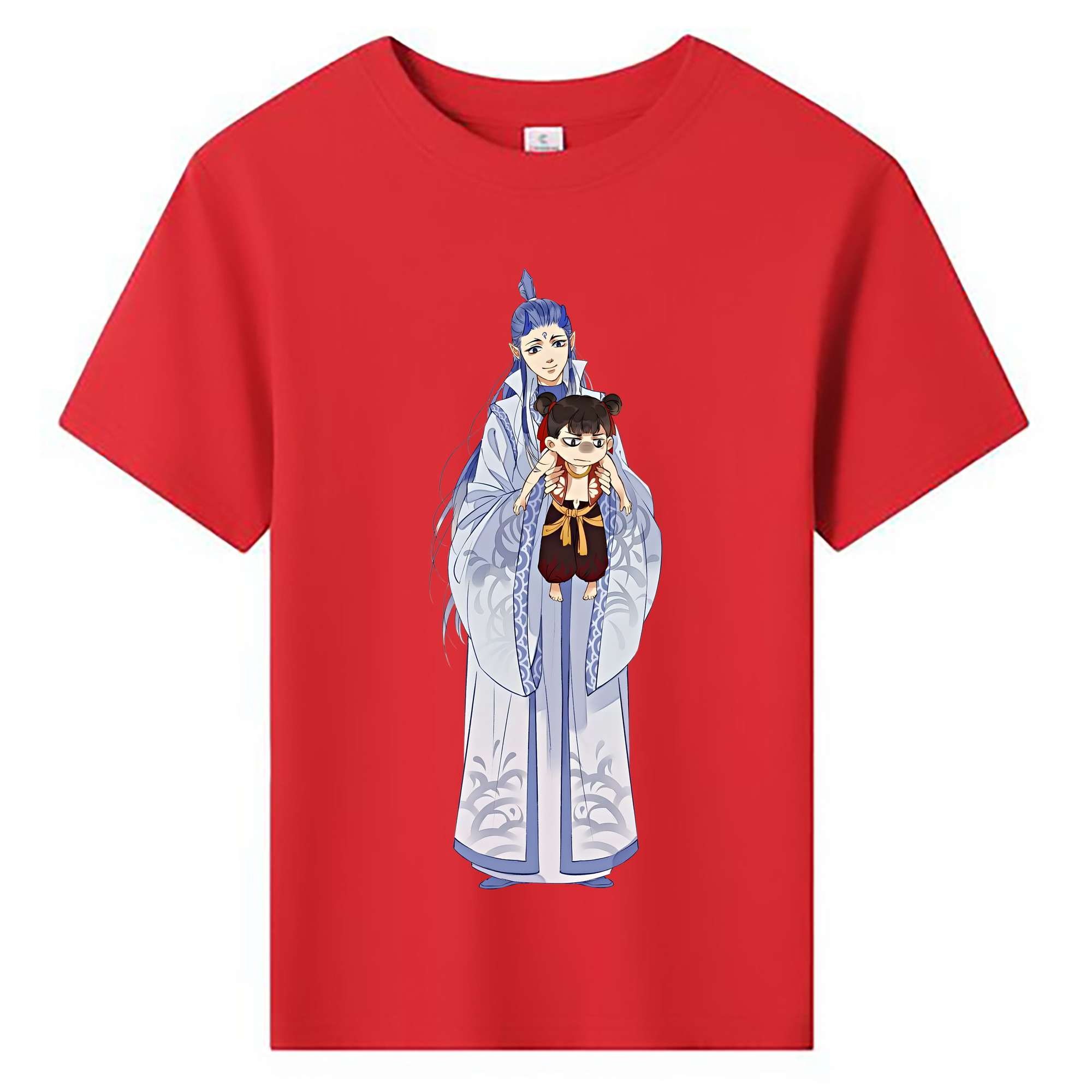 （画像用） Ne Zha 2 ナタ 魔童の大暴れ 綿100％キッズTシャツ（フロントプリント）