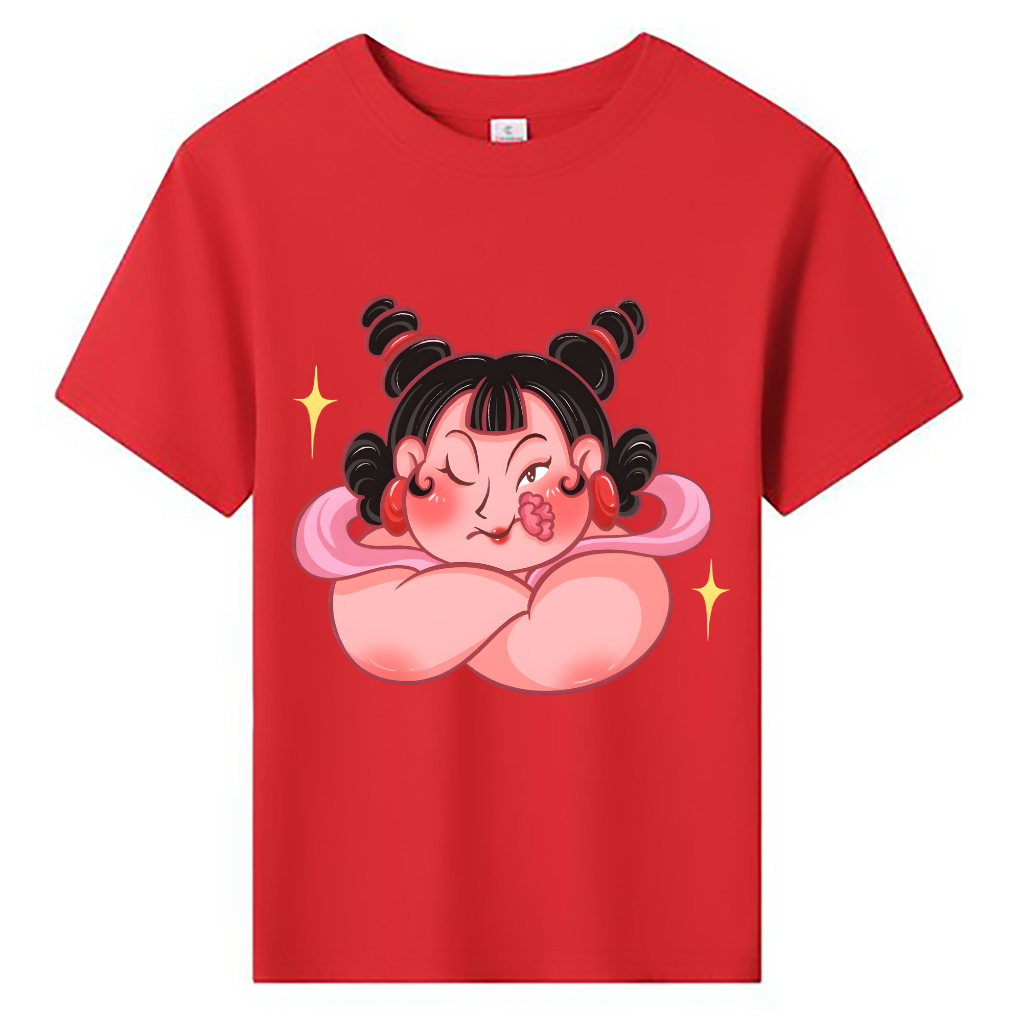 （画像用） Ne Zha 2 ナタ 魔童の大暴れ 綿100％キッズTシャツ（フロントプリント）