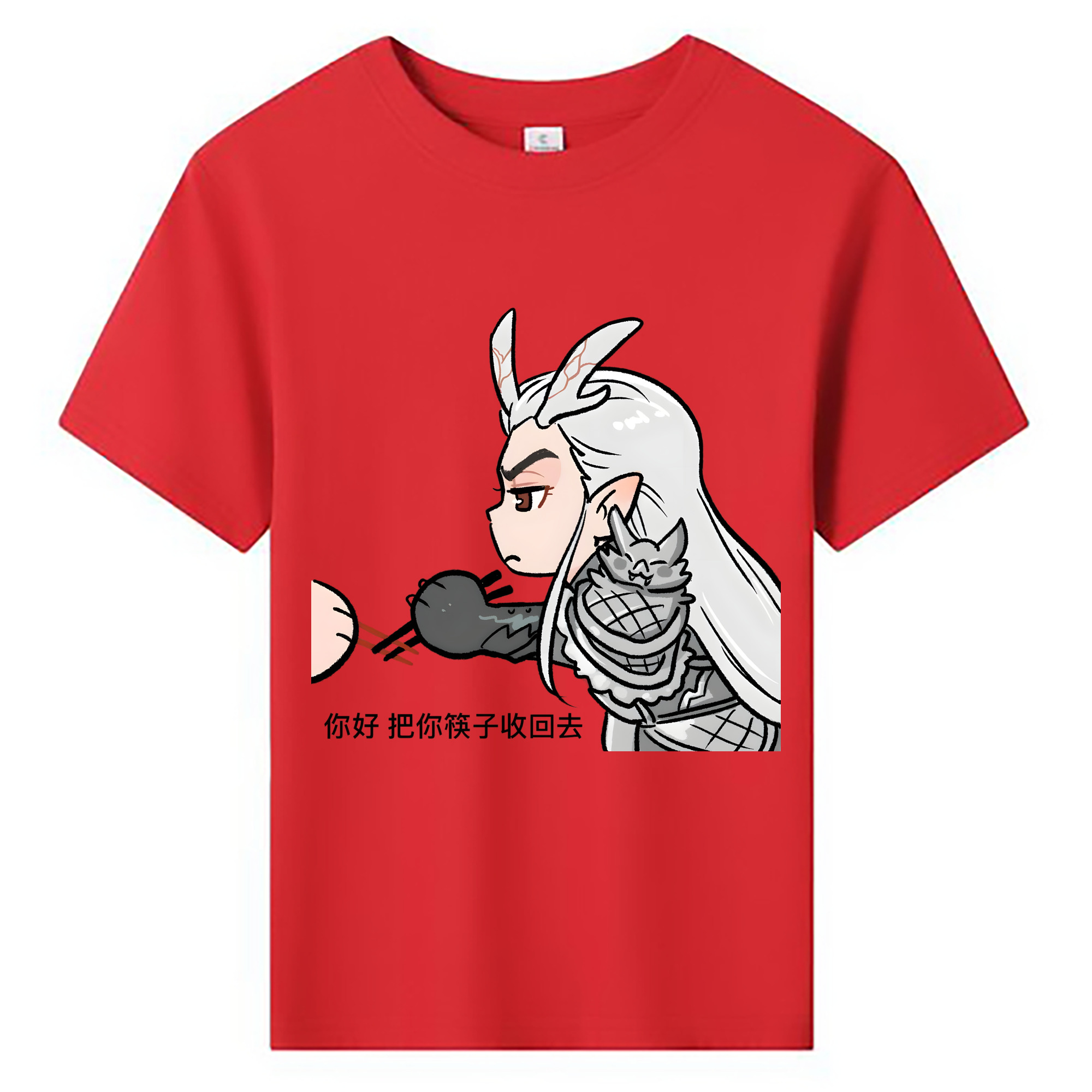 （画像用） Ne Zha 2 ナタ 魔童の大暴れ 綿100％キッズTシャツ（フロントプリント）