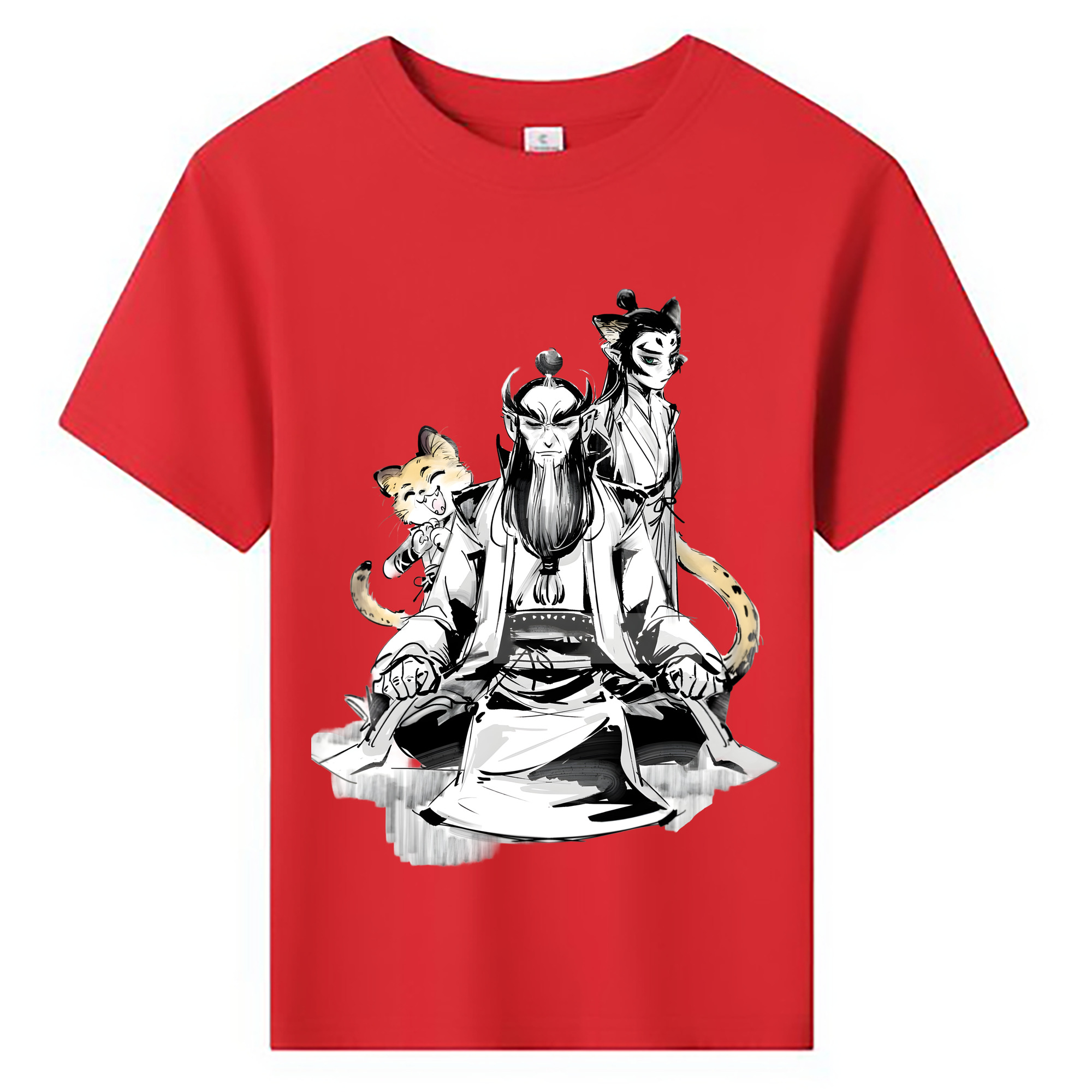 （画像用） Ne Zha 2 ナタ 魔童の大暴れ 綿100％キッズTシャツ（フロントプリント）