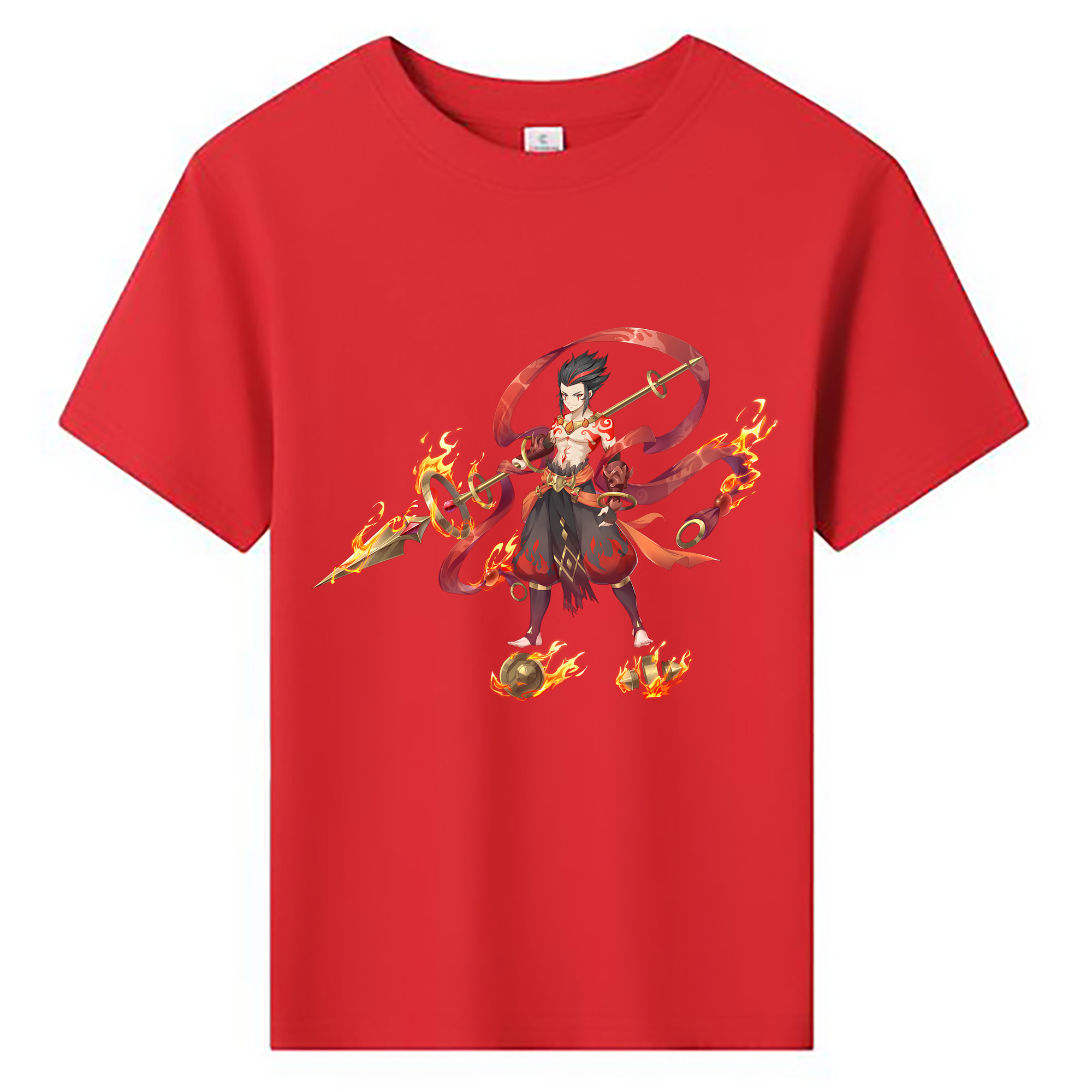 （画像用） Ne Zha 2 ナタ 魔童の大暴れ 綿100％キッズTシャツ（フロントプリント）