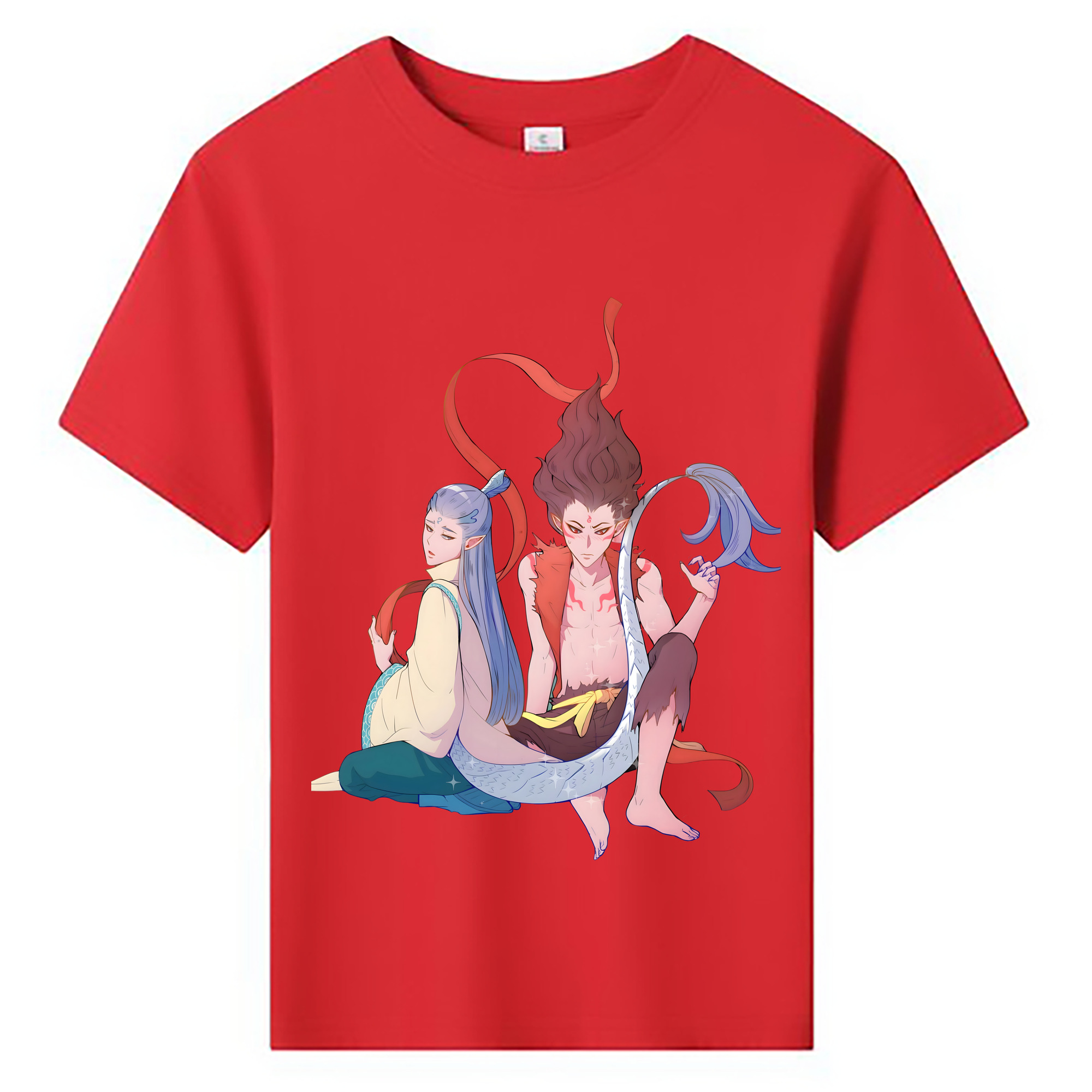 （画像用） Ne Zha 2 ナタ 魔童の大暴れ 綿100％キッズTシャツ（フロントプリント）