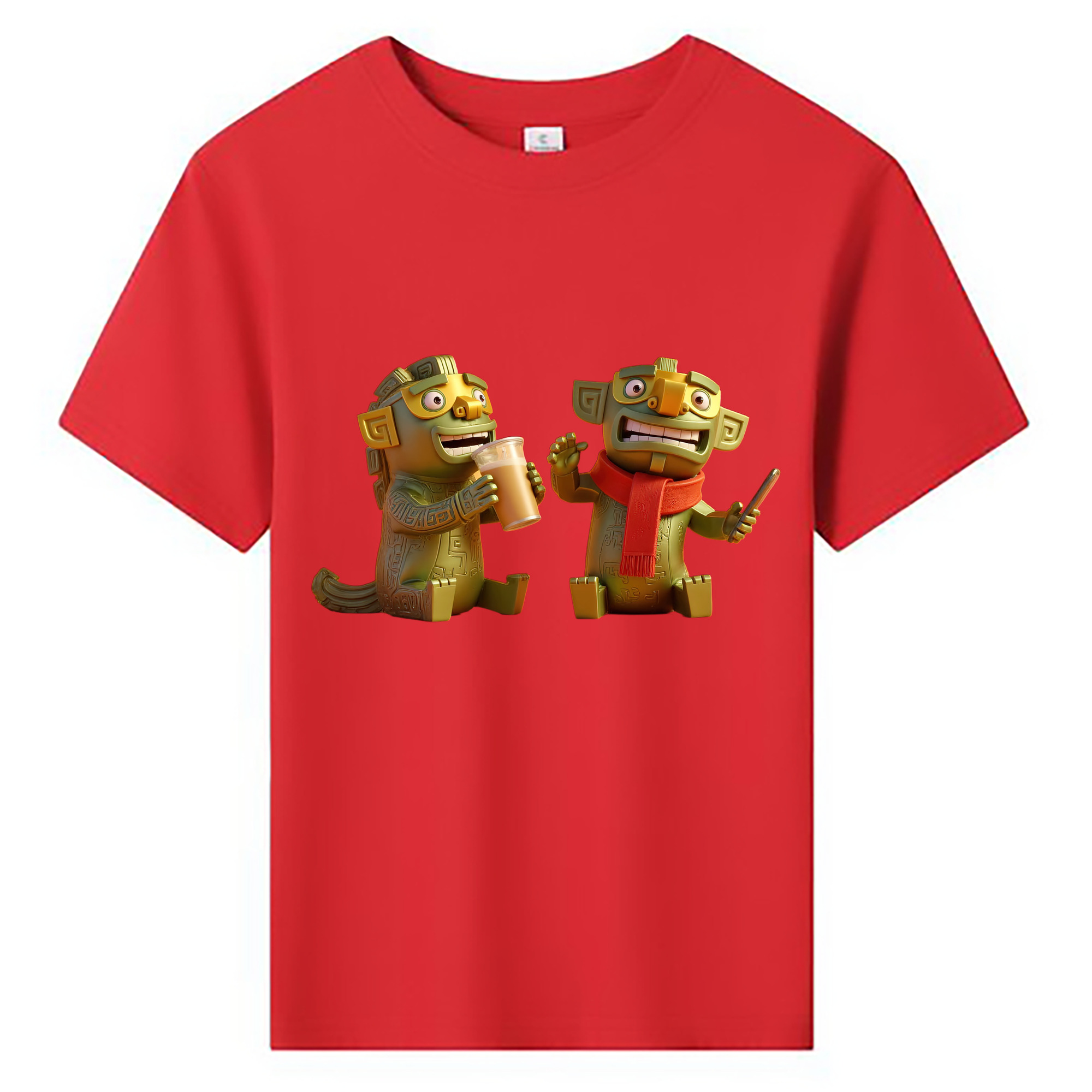 （画像用） Ne Zha 2 ナタ 魔童の大暴れ 綿100％キッズTシャツ（フロントプリント）