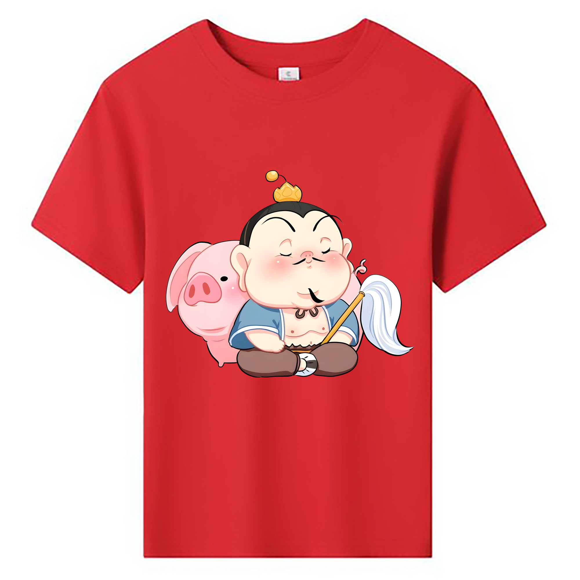（画像用） Ne Zha 2 ナタ 魔童の大暴れ 綿100％キッズTシャツ（フロントプリント）