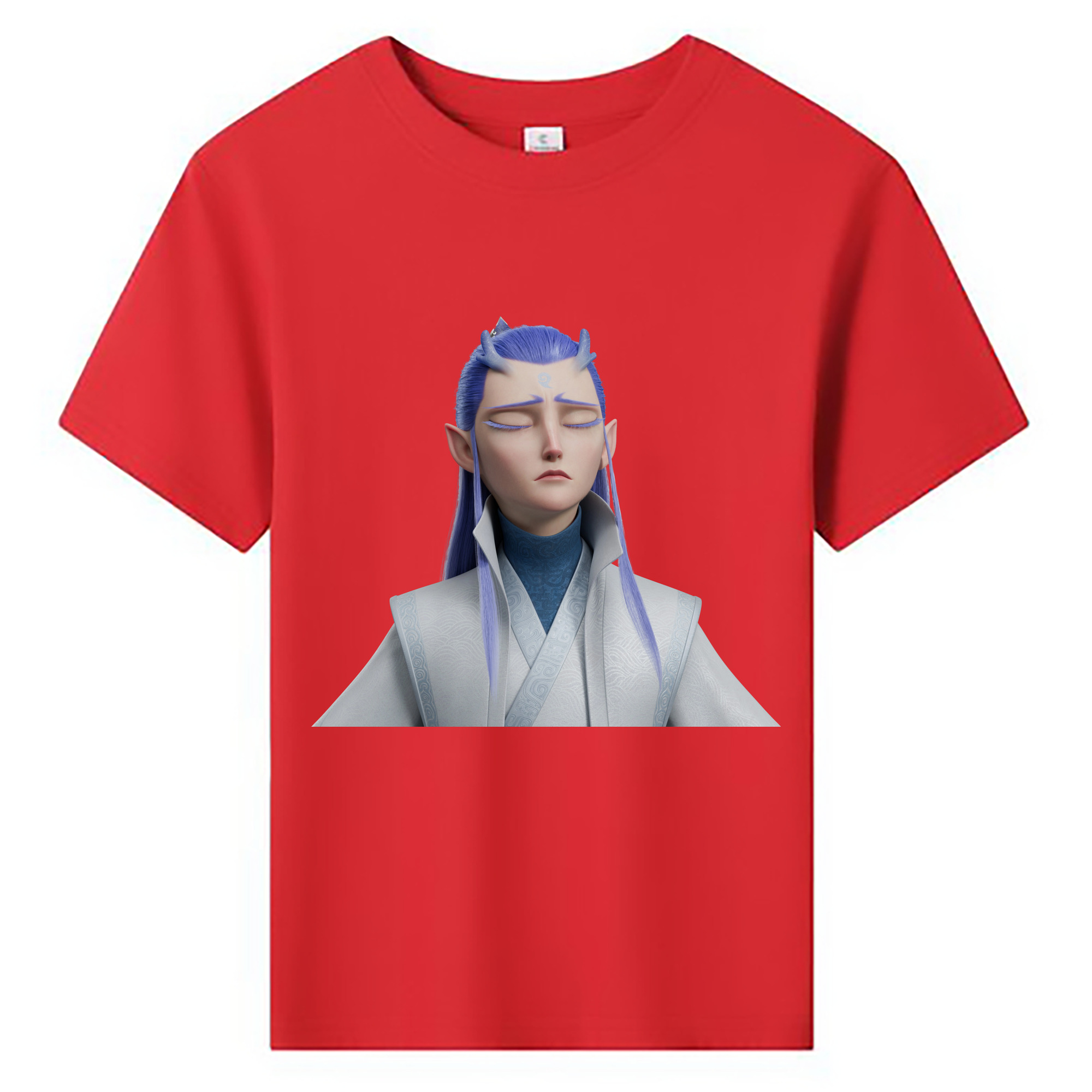 （画像用） Ne Zha 2 ナタ 魔童の大暴れ 綿100％キッズTシャツ（フロントプリント）