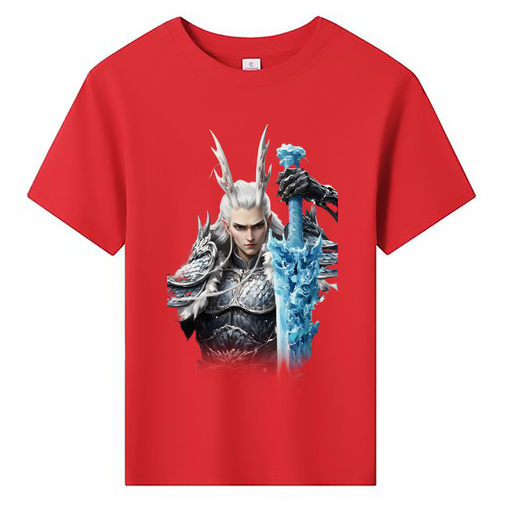 （画像用） Ne Zha 2 ナタ 魔童の大暴れ 綿100％キッズTシャツ（フロントプリント）