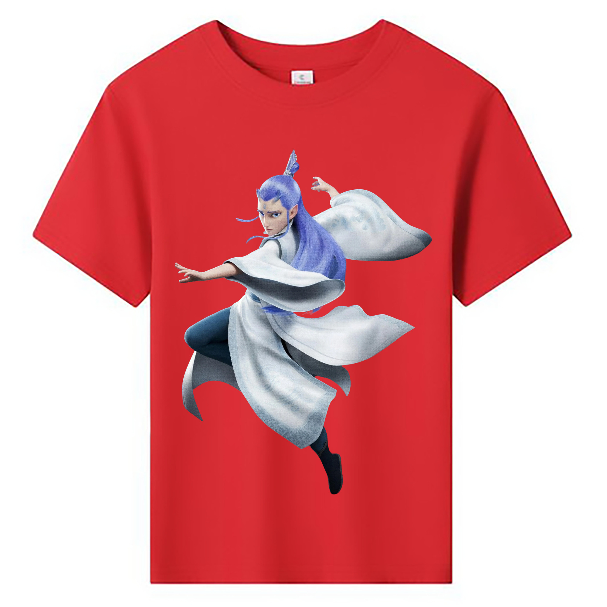 （画像用） Ne Zha 2 ナタ 魔童の大暴れ 綿100％キッズTシャツ（フロントプリント）