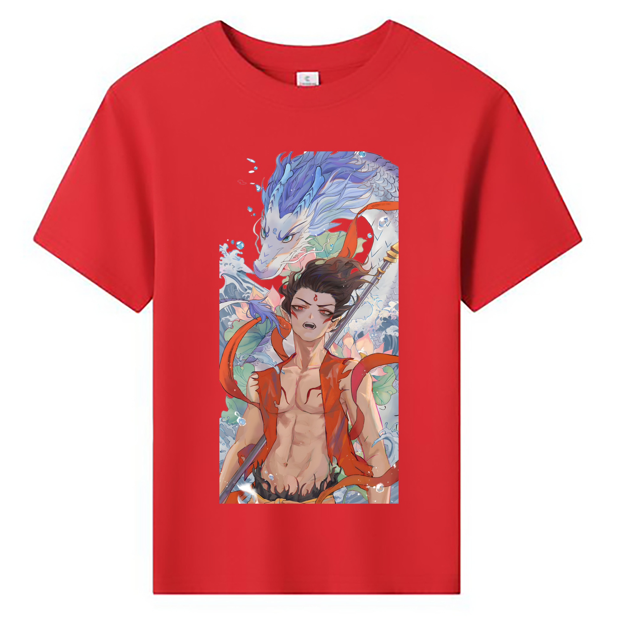 （画像用） Ne Zha 2 ナタ 魔童の大暴れ 綿100％キッズTシャツ（フロントプリント）