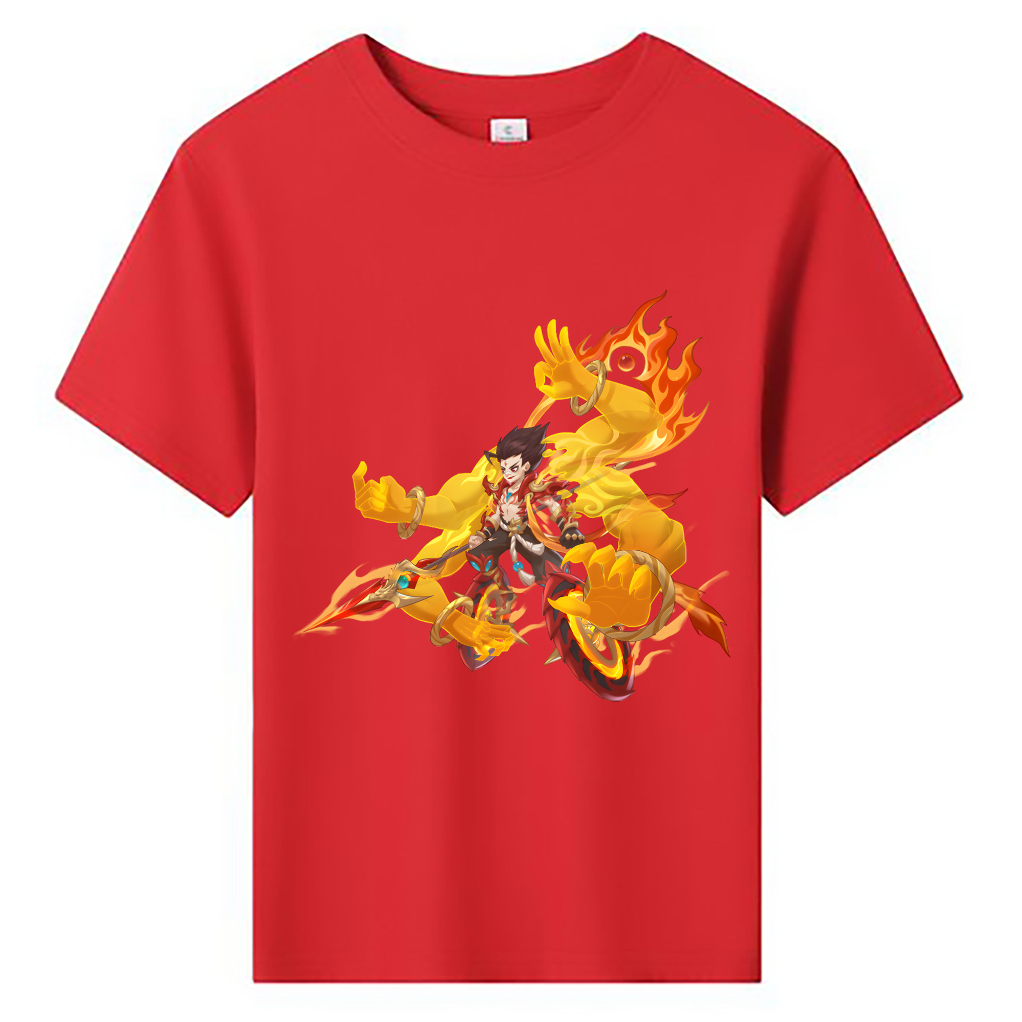 （画像用） Ne Zha 2 ナタ 魔童の大暴れ 綿100％キッズTシャツ（フロントプリント）