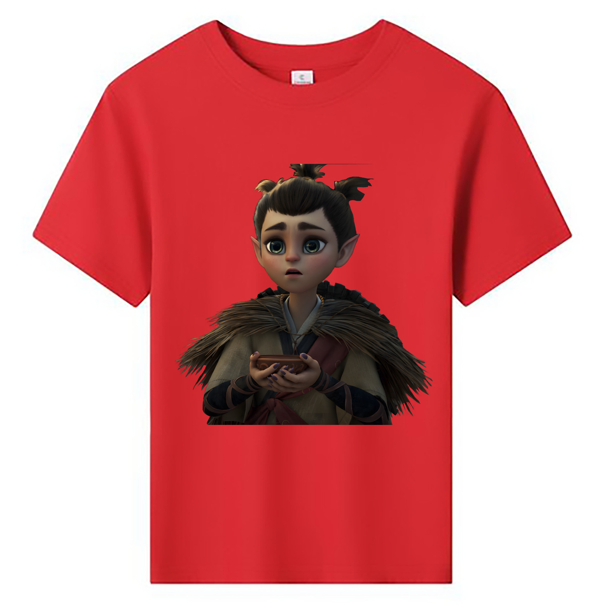 （画像用） Ne Zha 2 ナタ 魔童の大暴れ 綿100％キッズTシャツ（フロントプリント）