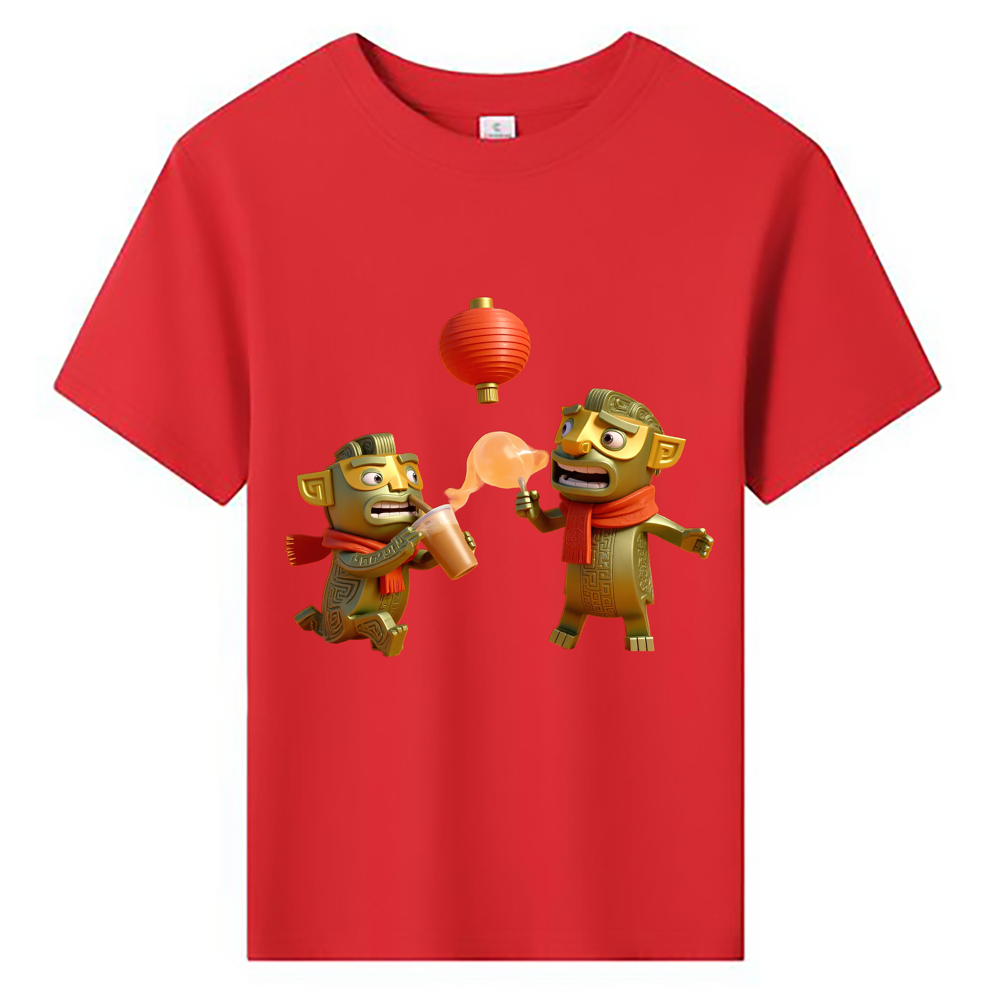 （画像用） Ne Zha 2 ナタ 魔童の大暴れ 綿100％キッズTシャツ（フロントプリント）