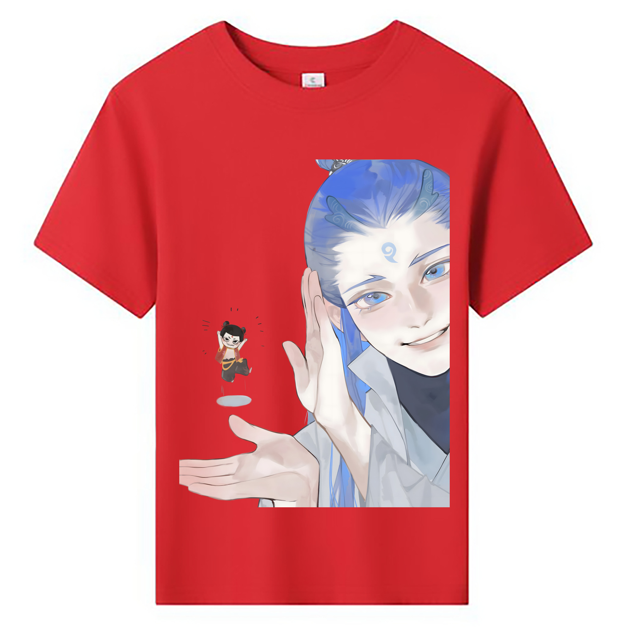 （画像用） Ne Zha 2 ナタ 魔童の大暴れ 綿100％キッズTシャツ（フロントプリント）