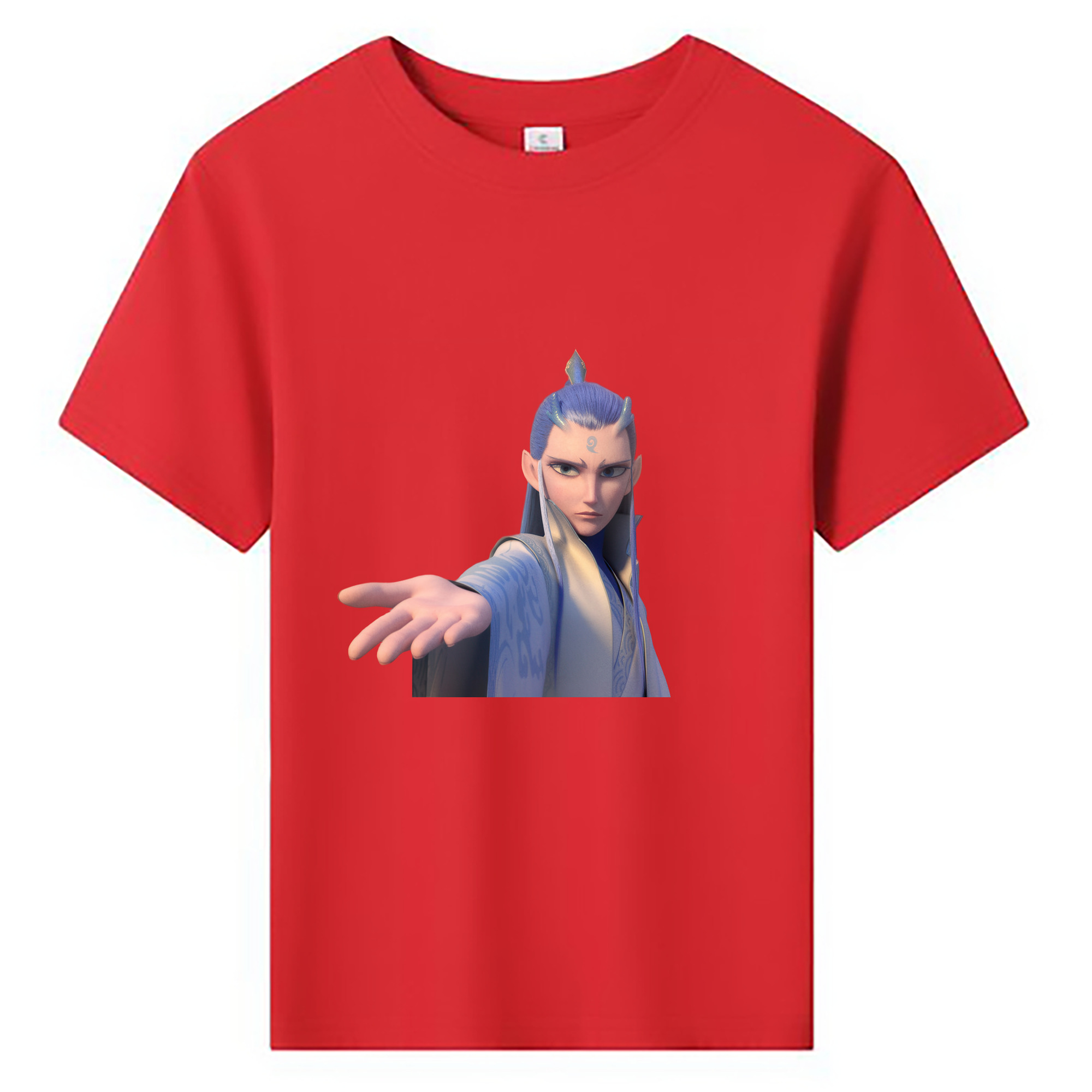 （画像用） Ne Zha 2 ナタ 魔童の大暴れ 綿100％キッズTシャツ（フロントプリント）