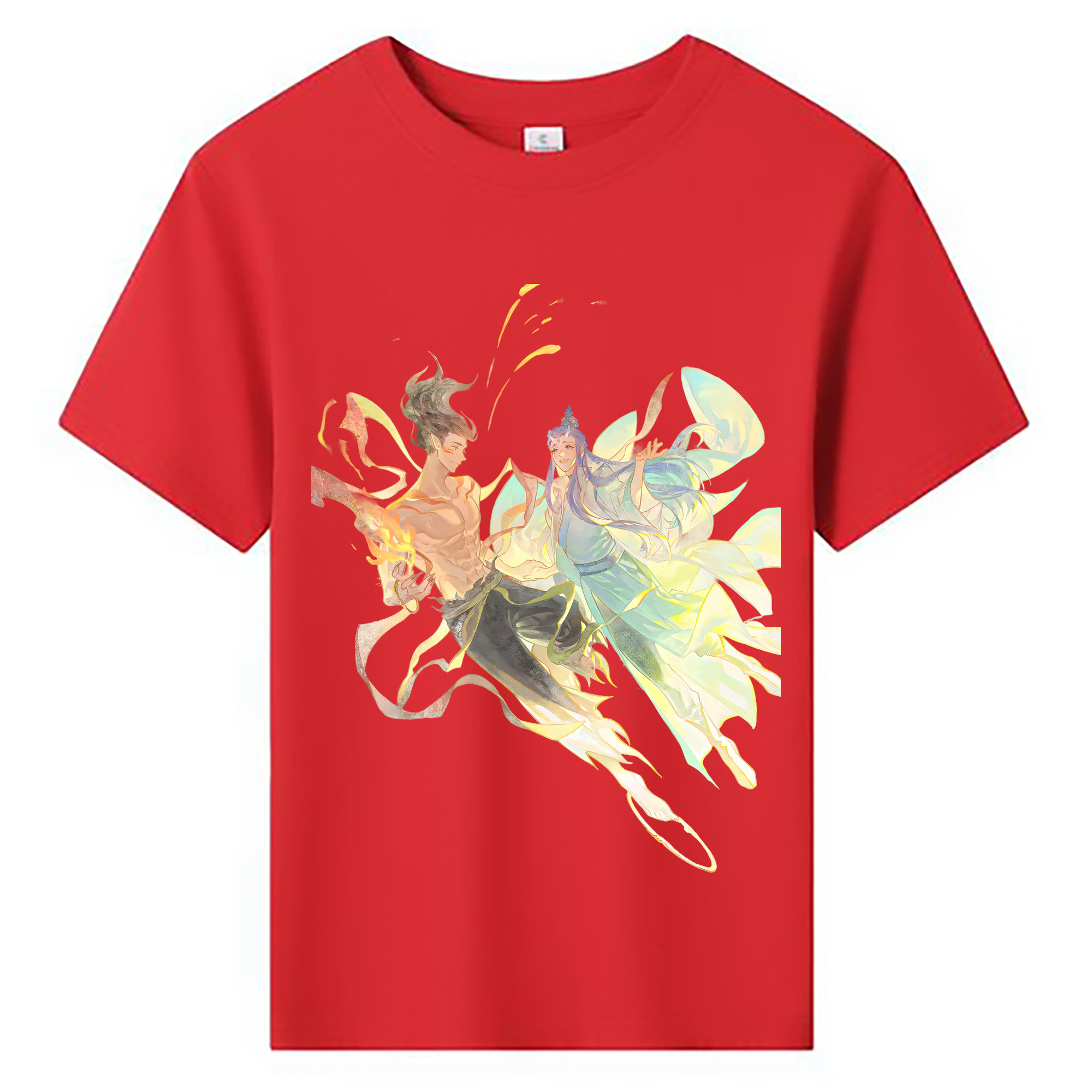 （画像用） Ne Zha 2 ナタ 魔童の大暴れ 綿100％キッズTシャツ（フロントプリント）