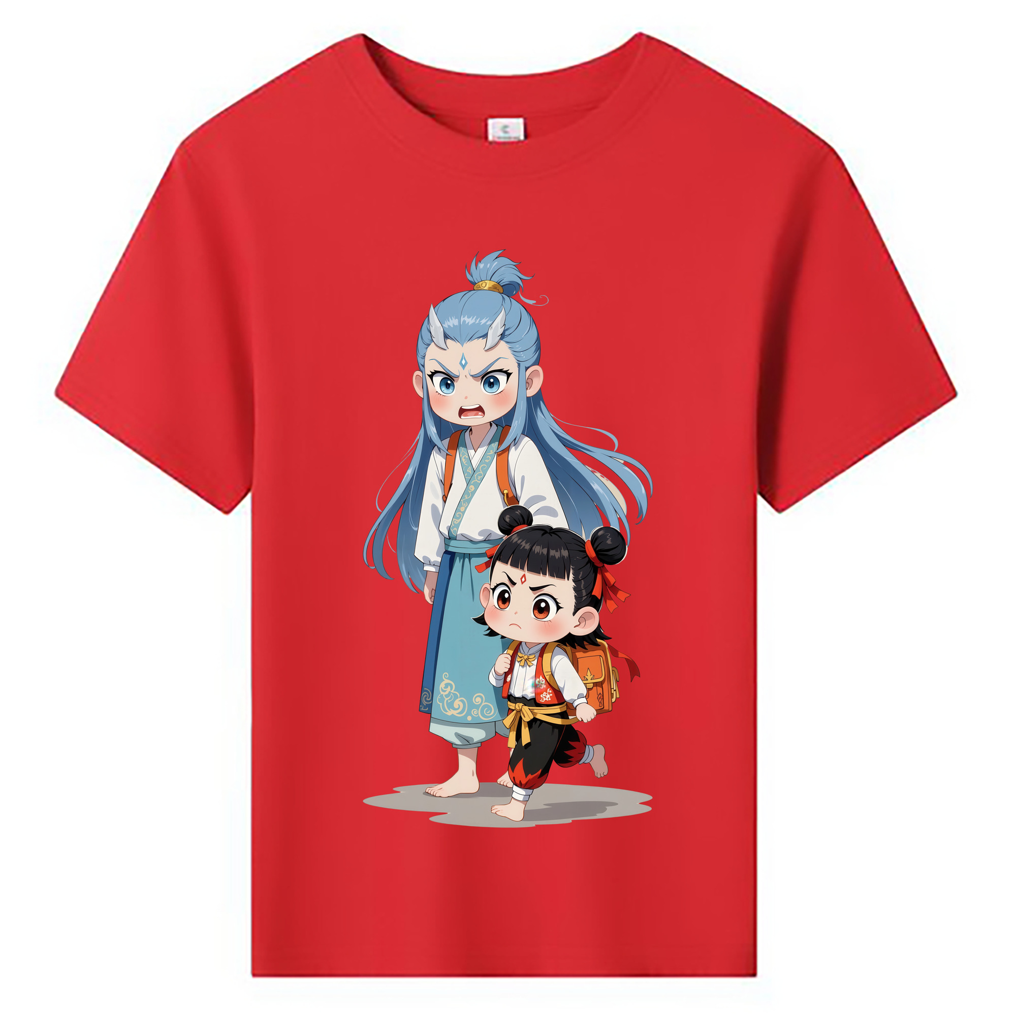 （画像用） Ne Zha 2 ナタ 魔童の大暴れ 綿100％キッズTシャツ（フロントプリント）