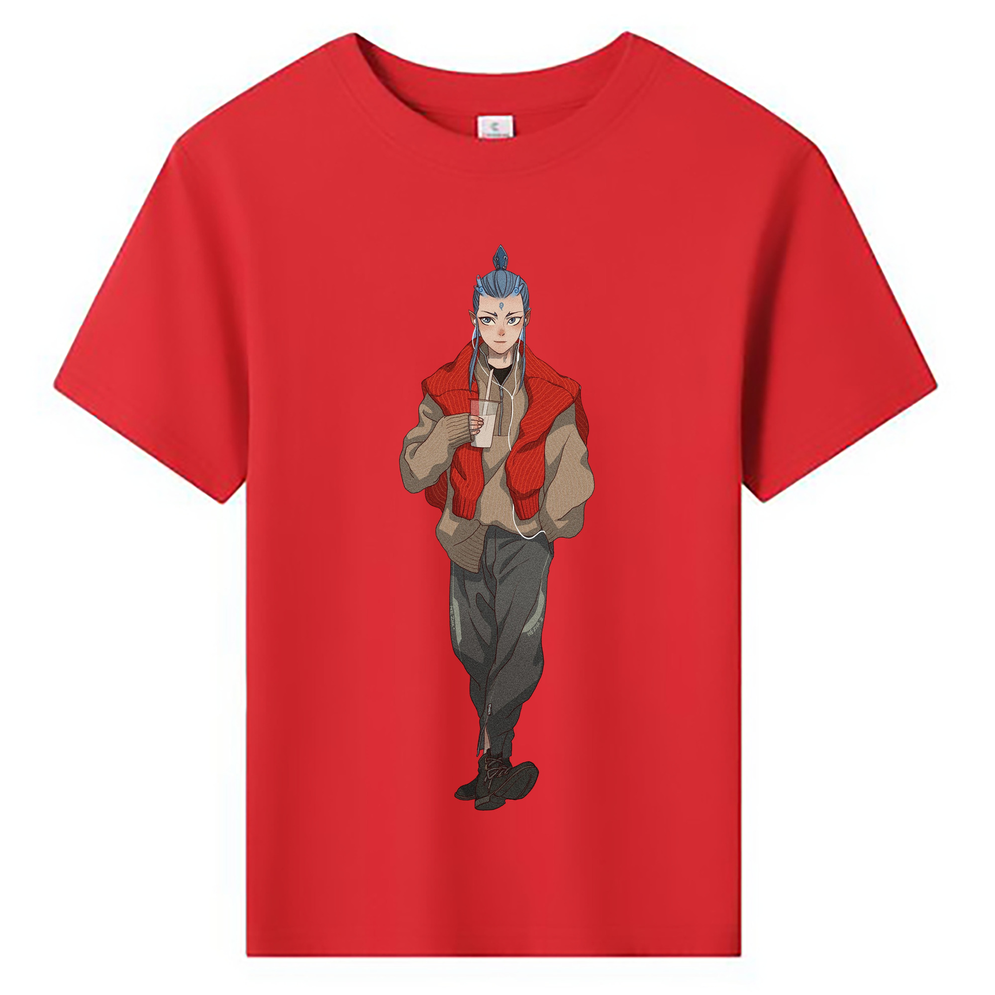 （画像用） Ne Zha 2 ナタ 魔童の大暴れ 綿100％キッズTシャツ（フロントプリント）