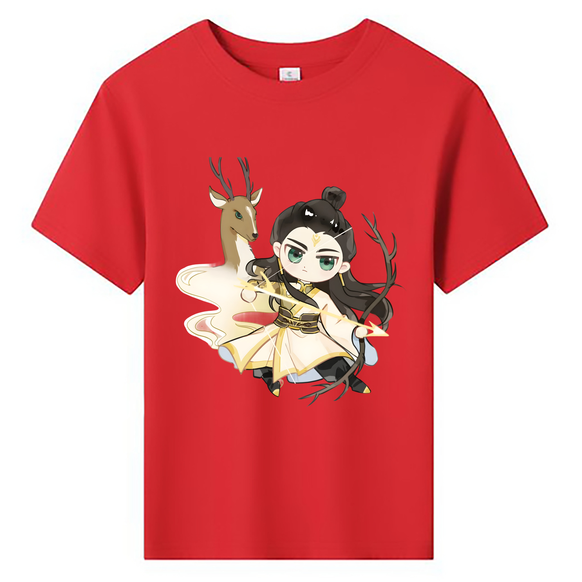 （画像用） Ne Zha 2 ナタ 魔童の大暴れ 綿100％キッズTシャツ（フロントプリント）