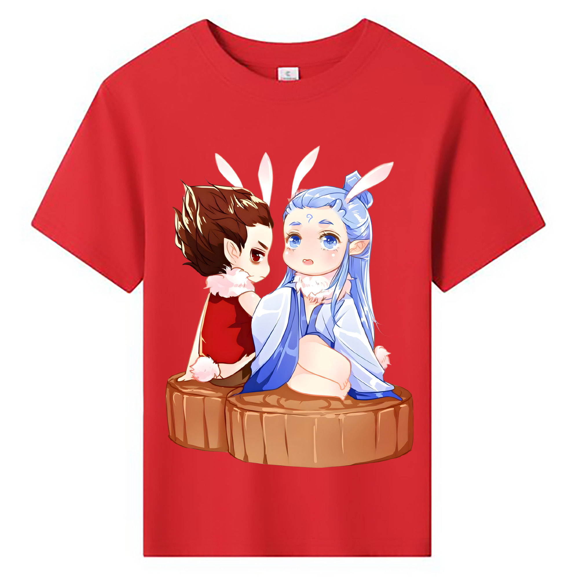 （画像用） Ne Zha 2 ナタ 魔童の大暴れ 綿100％キッズTシャツ（フロントプリント）