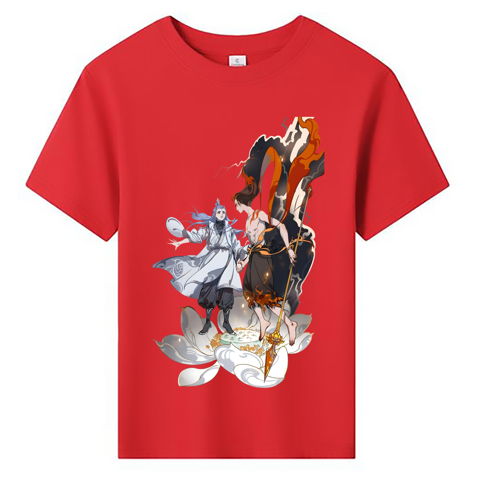 （画像用） Ne Zha 2 ナタ 魔童の大暴れ 綿100％キッズTシャツ（フロントプリント）