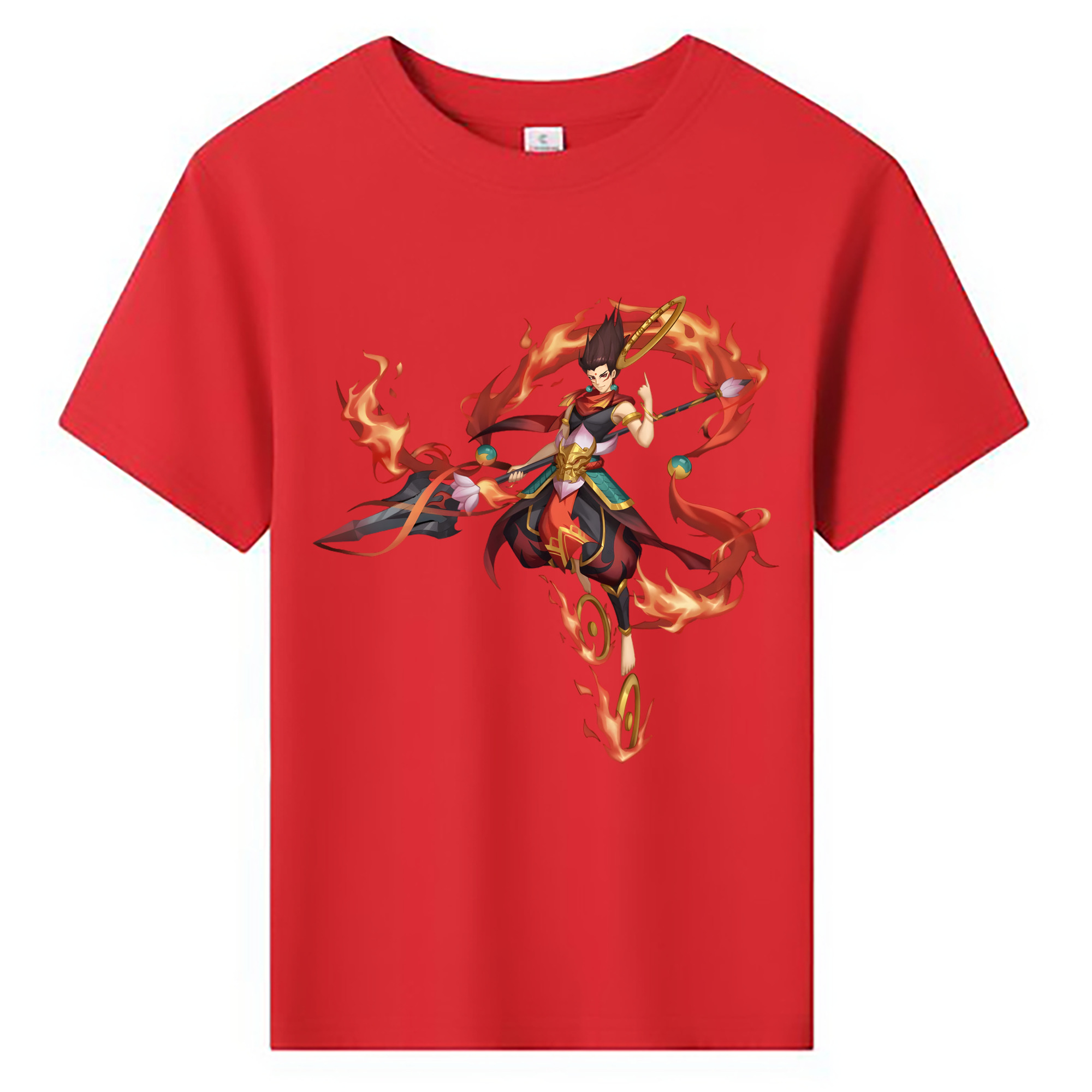 （画像用） Ne Zha 2 ナタ 魔童の大暴れ 綿100％キッズTシャツ（フロントプリント）