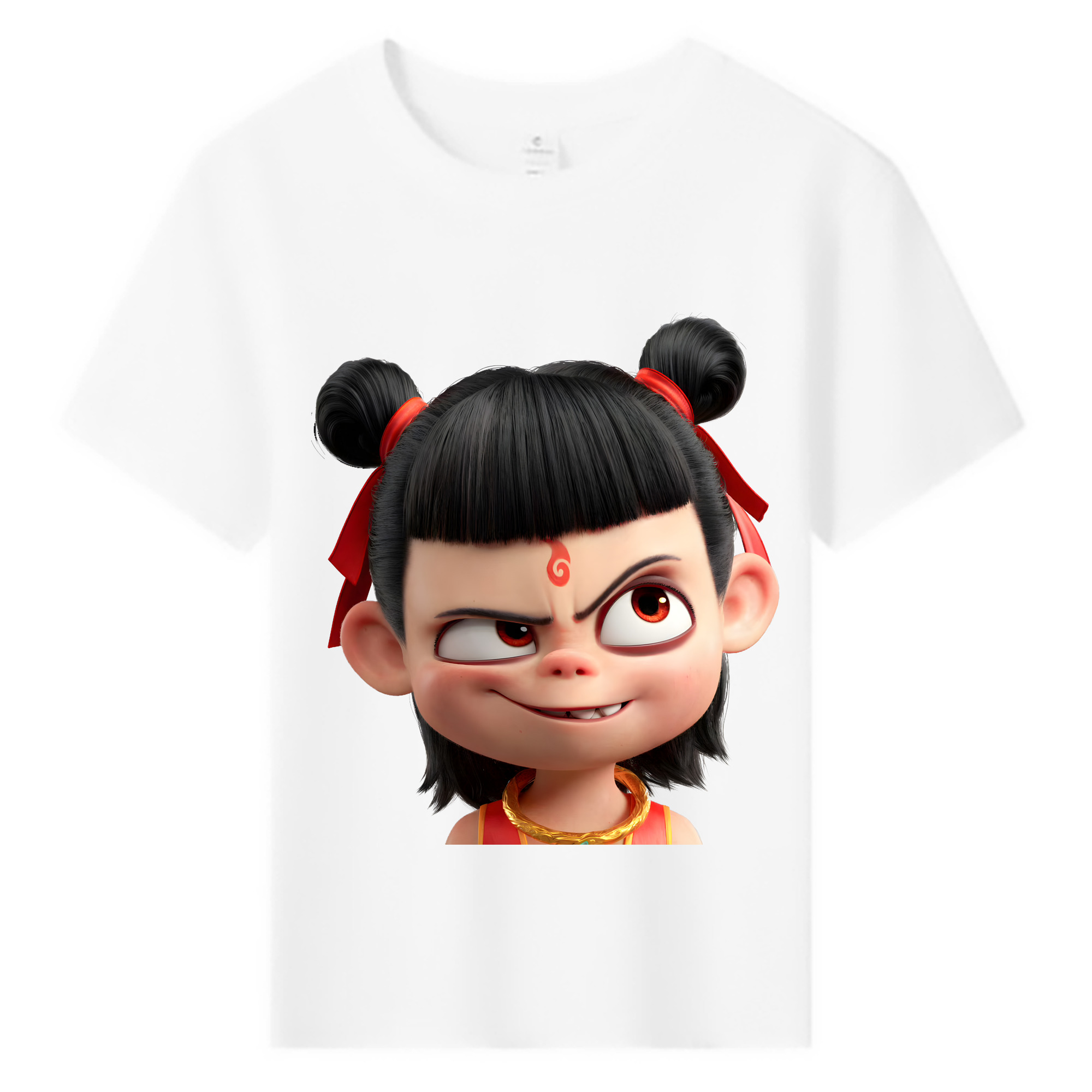 （画像用） Ne Zha 2 ナタ 魔童の大暴れ 綿100％キッズTシャツ（フロントプリント）