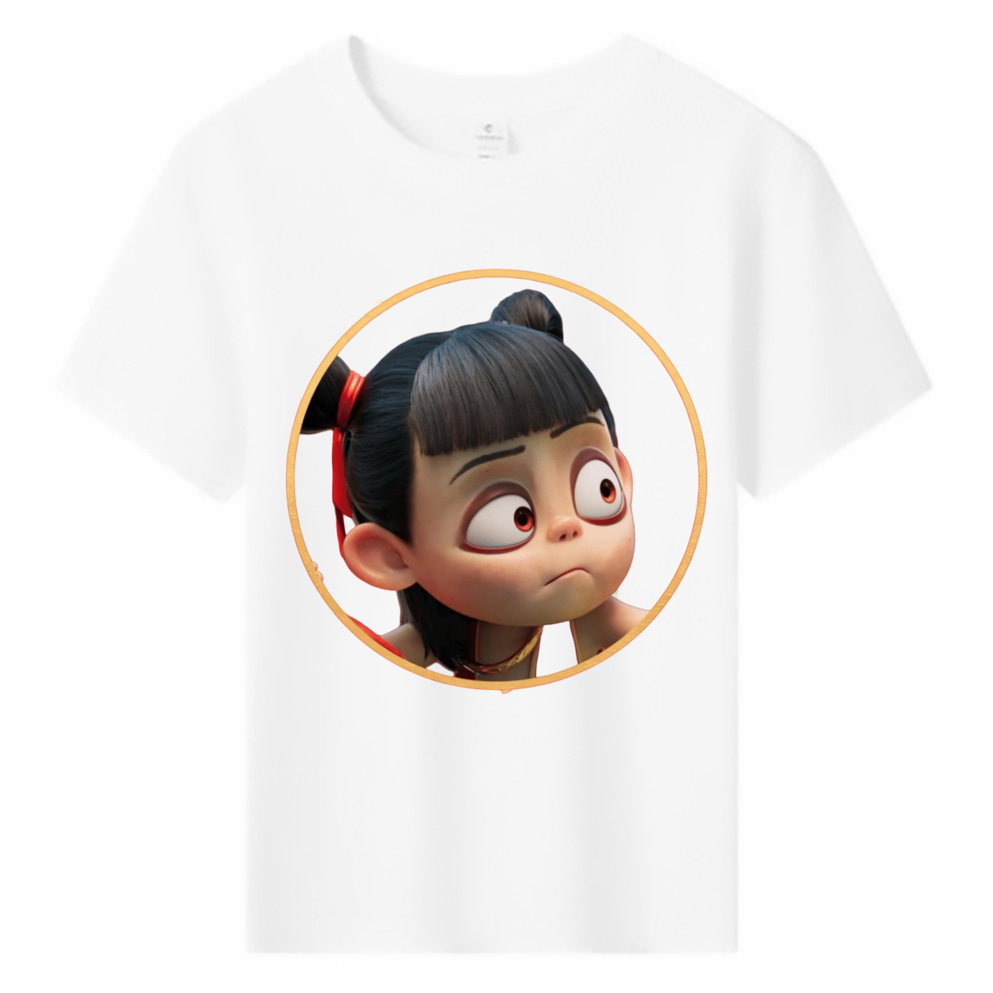 （画像用） Ne Zha 2 ナタ 魔童の大暴れ 綿100％キッズTシャツ（フロントプリント）