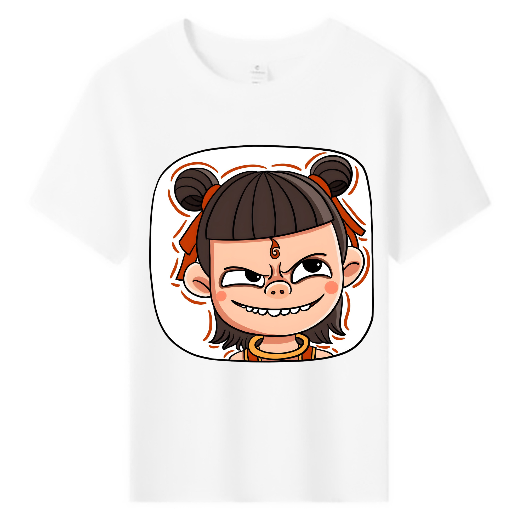 （画像用） Ne Zha 2 ナタ 魔童の大暴れ 綿100％キッズTシャツ（フロントプリント）