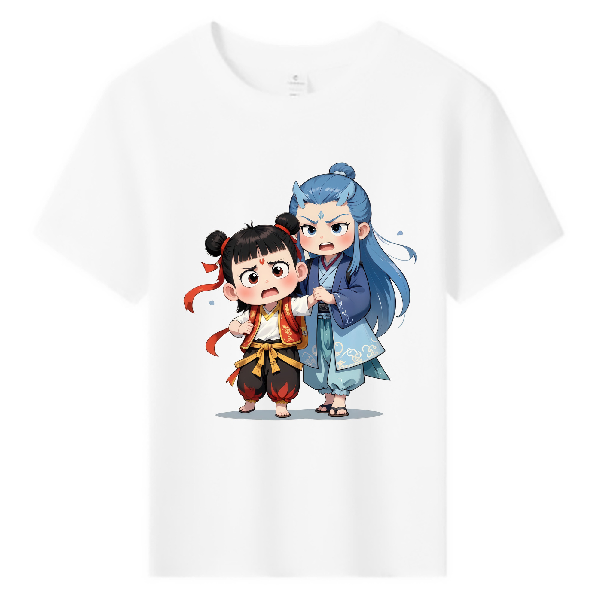 （画像用） Ne Zha 2 ナタ 魔童の大暴れ 綿100％キッズTシャツ（フロントプリント）