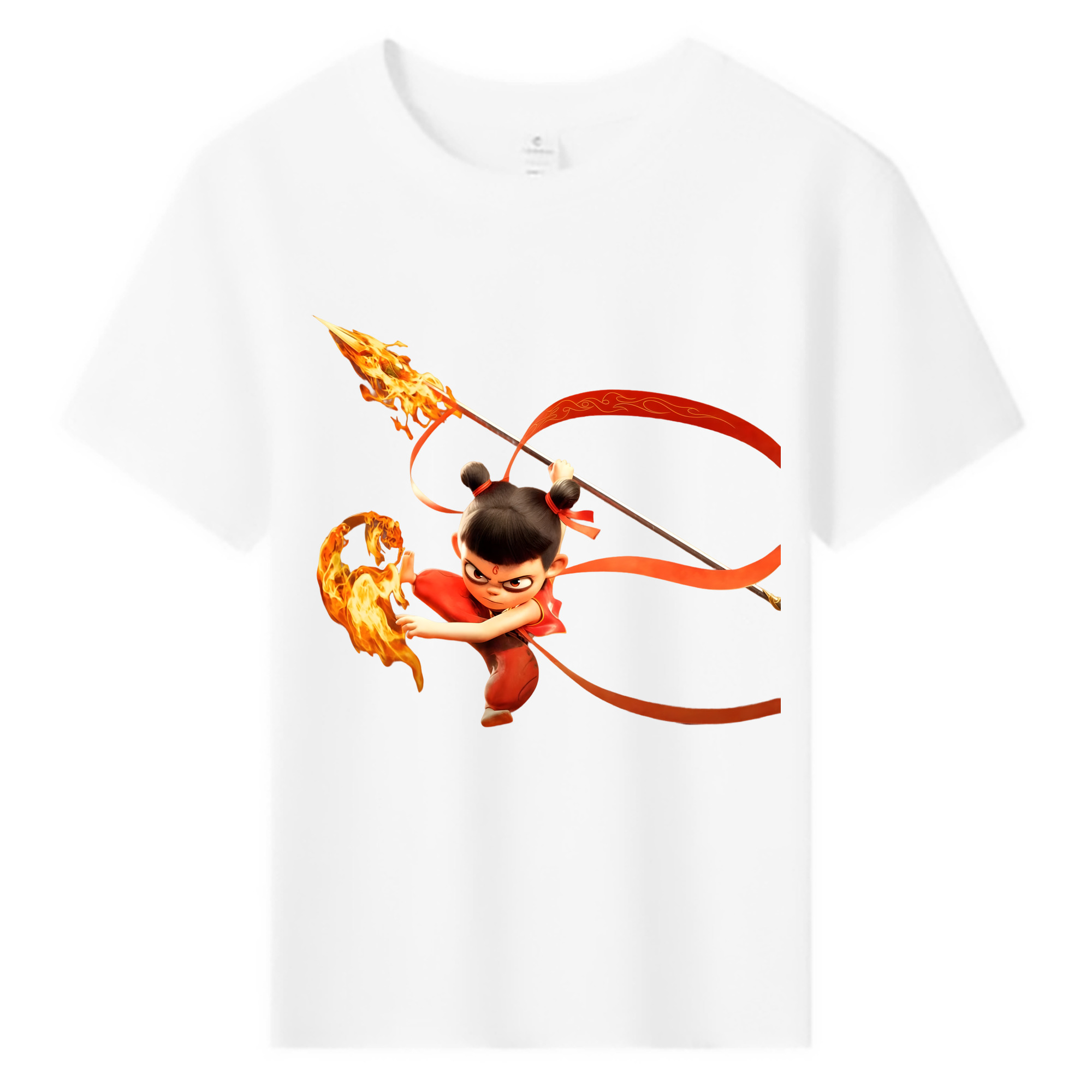 （画像用） Ne Zha 2 ナタ 魔童の大暴れ 綿100％キッズTシャツ（フロントプリント）