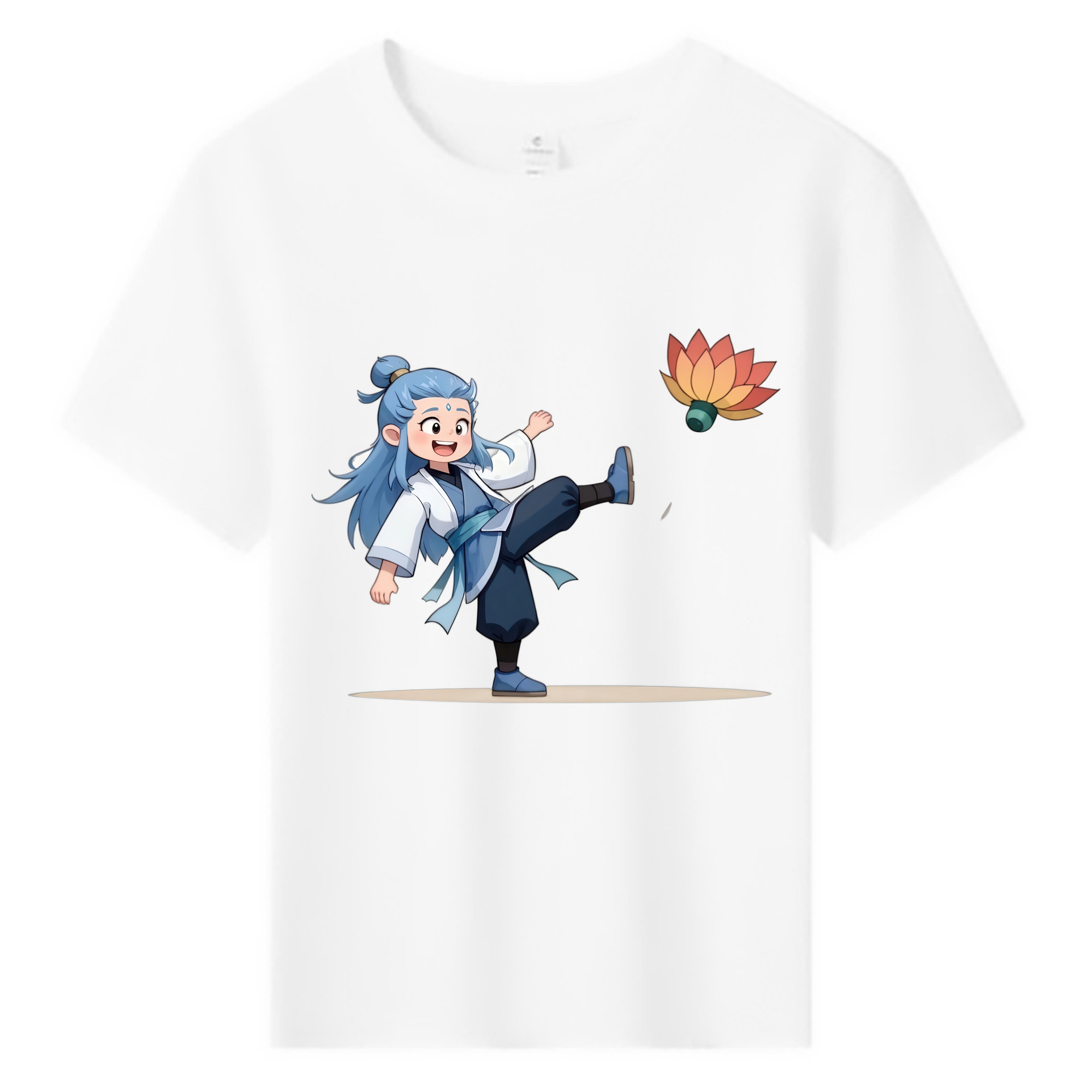 （画像用） Ne Zha 2 ナタ 魔童の大暴れ 綿100％キッズTシャツ（フロントプリント）