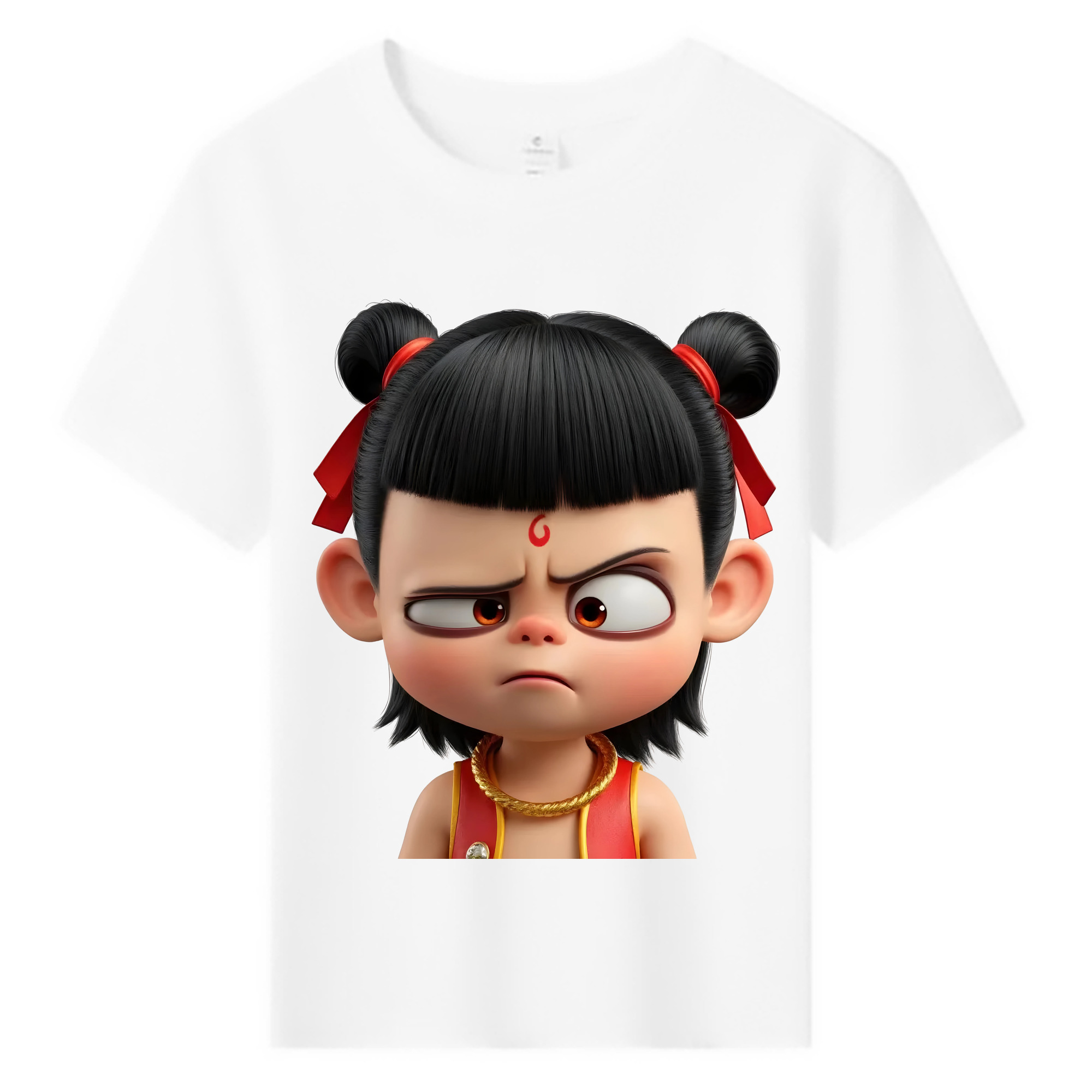 （画像用） Ne Zha 2 ナタ 魔童の大暴れ 綿100％キッズTシャツ（フロントプリント）