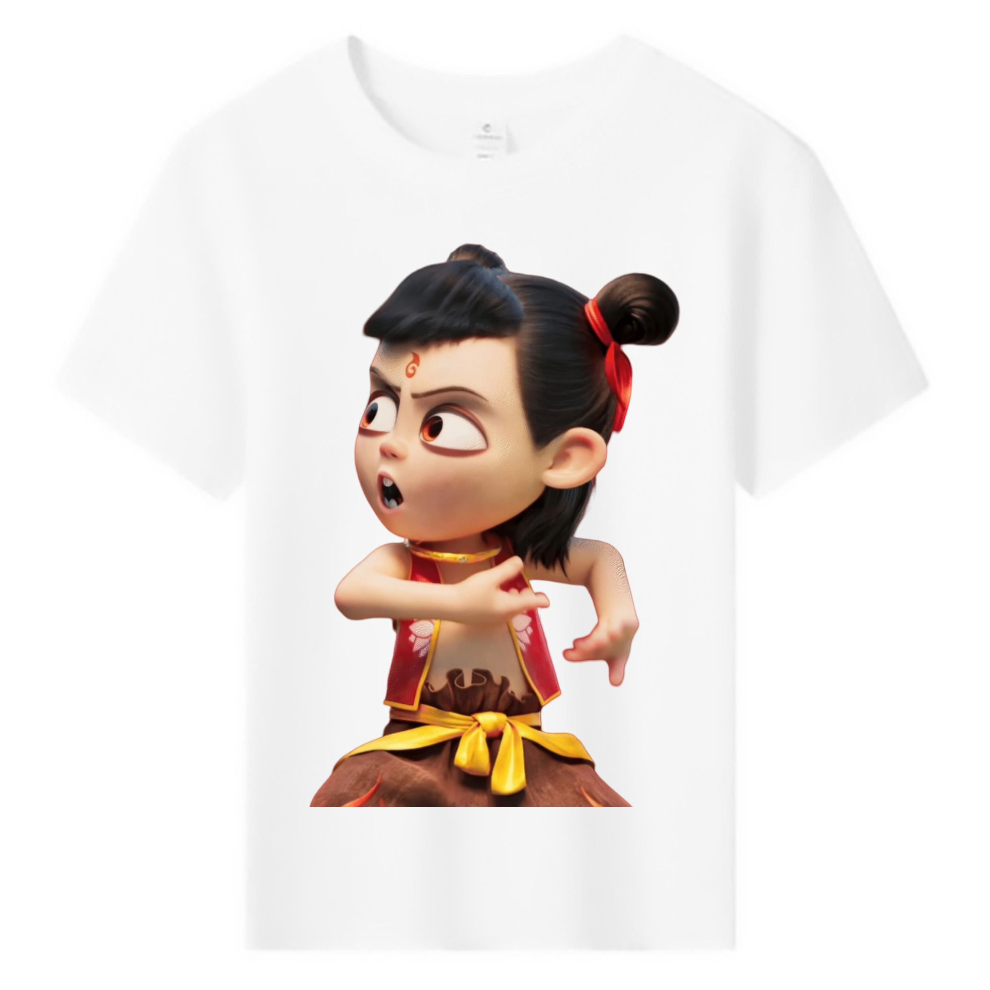 （画像用） Ne Zha 2 ナタ 魔童の大暴れ 綿100％キッズTシャツ（フロントプリント）