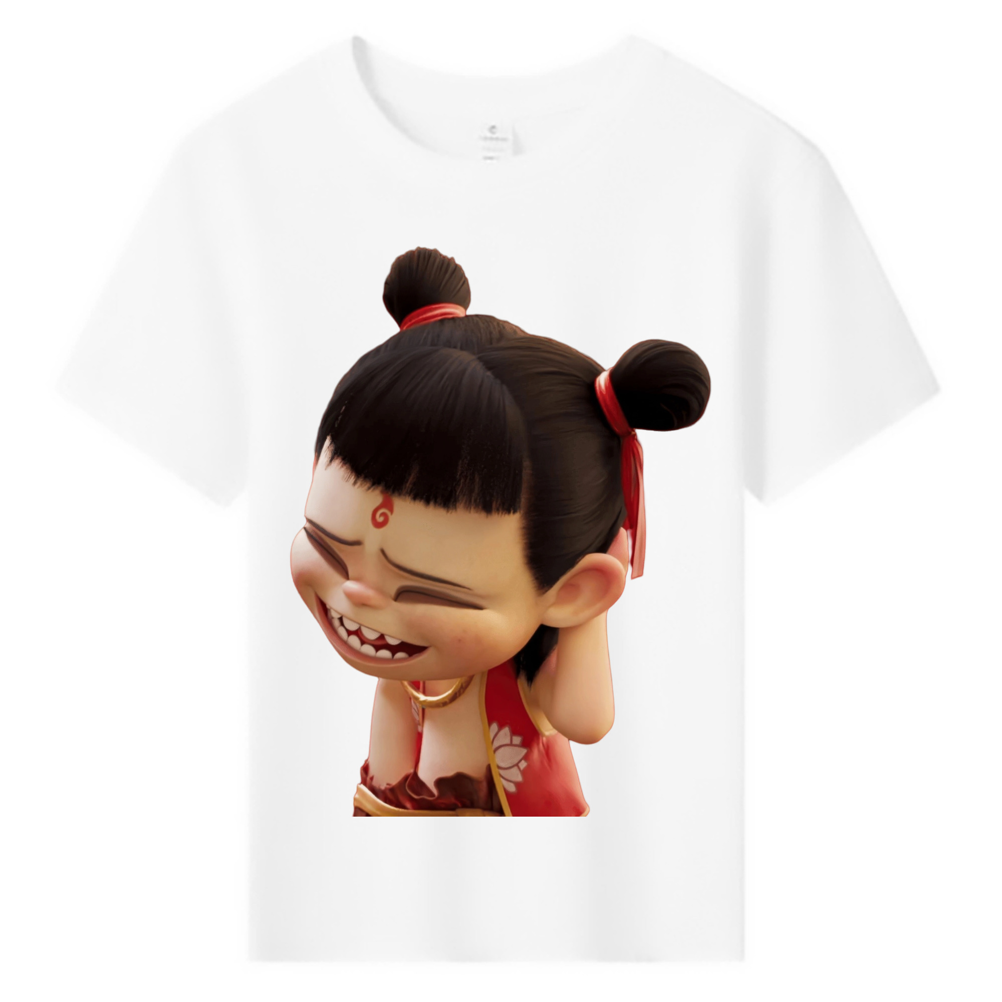 （画像用） Ne Zha 2 ナタ 魔童の大暴れ 綿100％キッズTシャツ（フロントプリント）