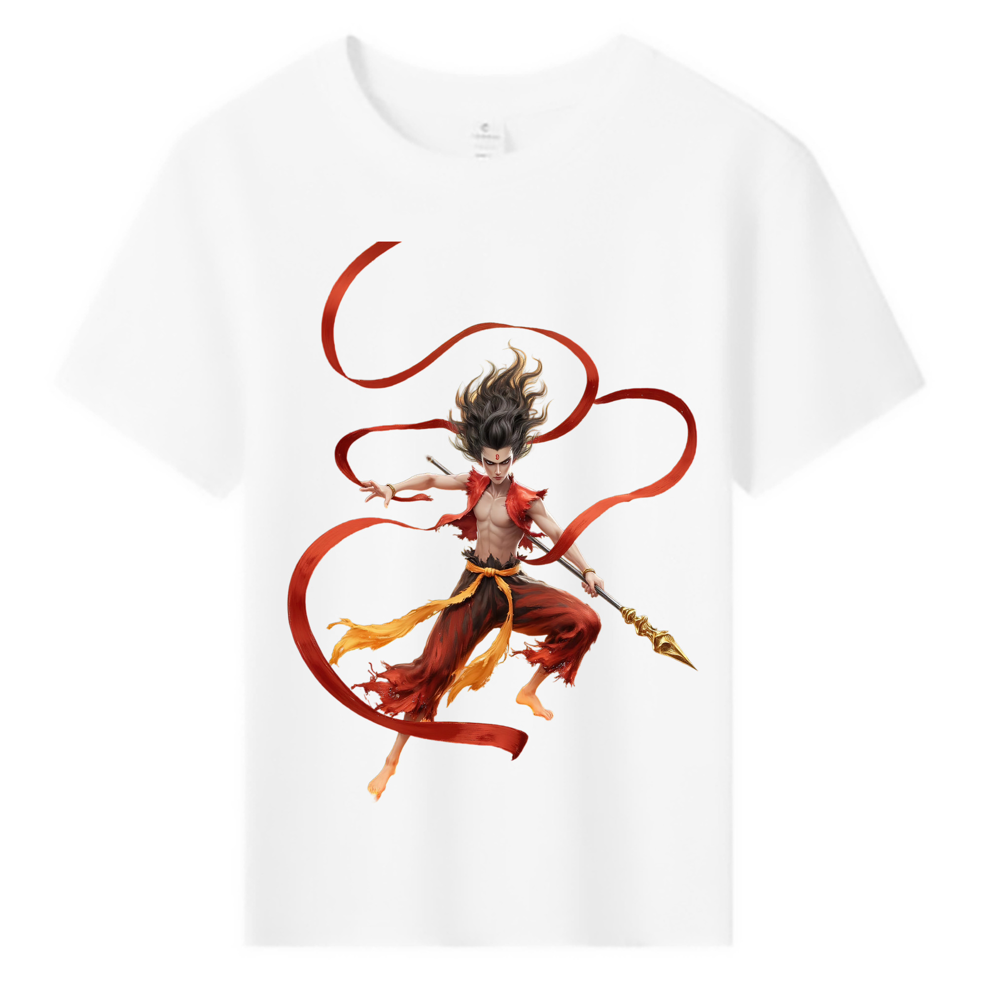 （画像用） Ne Zha 2 ナタ 魔童の大暴れ 綿100％キッズTシャツ（フロントプリント）