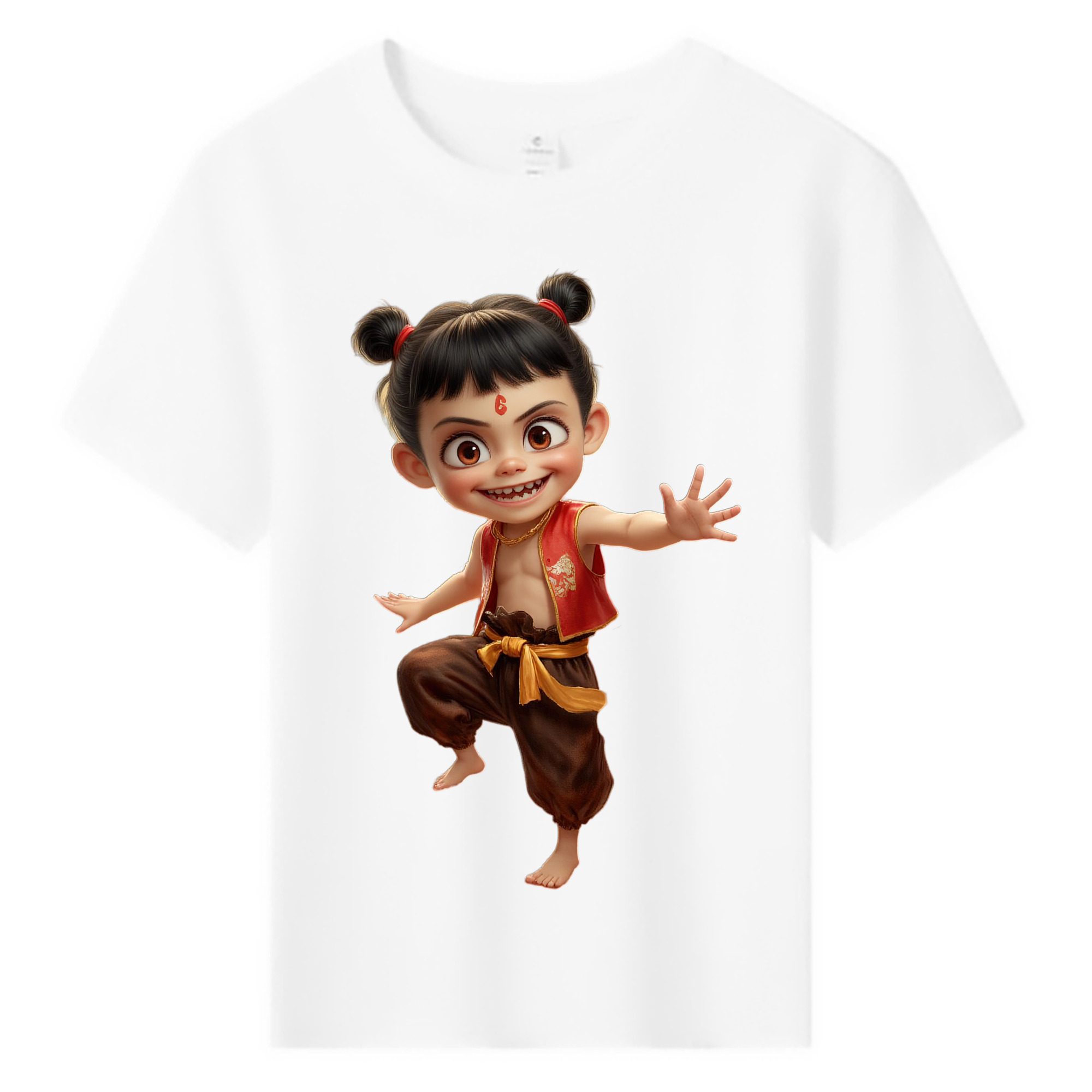 （画像用） Ne Zha 2 ナタ 魔童の大暴れ 綿100％キッズTシャツ（フロントプリント）