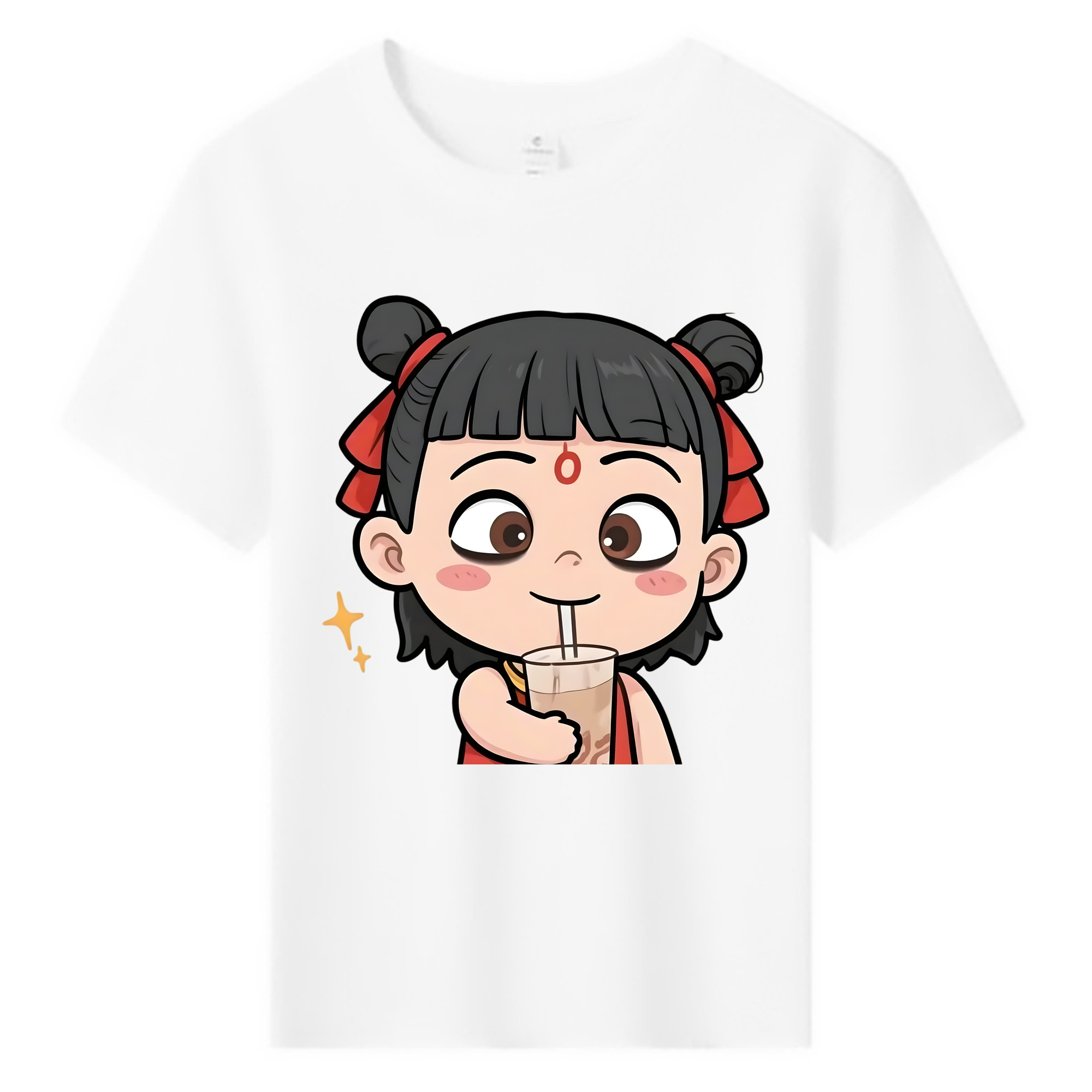 （画像用） Ne Zha 2 ナタ 魔童の大暴れ 綿100％キッズTシャツ（フロントプリント）