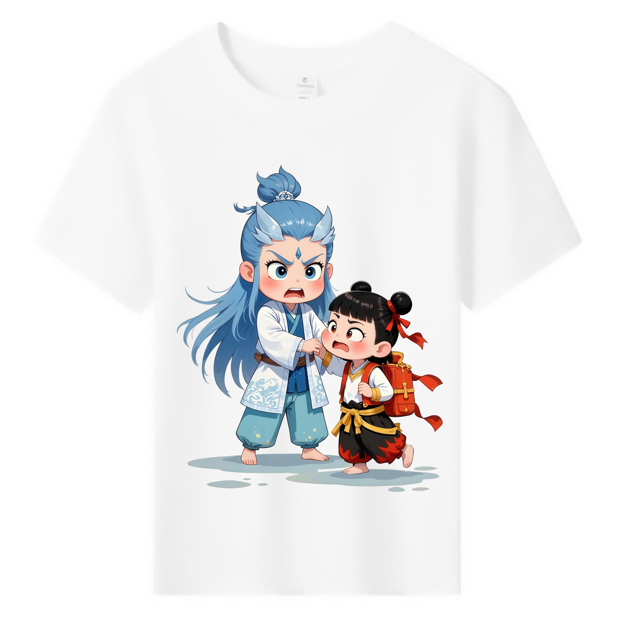 （画像用） Ne Zha 2 ナタ 魔童の大暴れ 綿100％キッズTシャツ（フロントプリント）