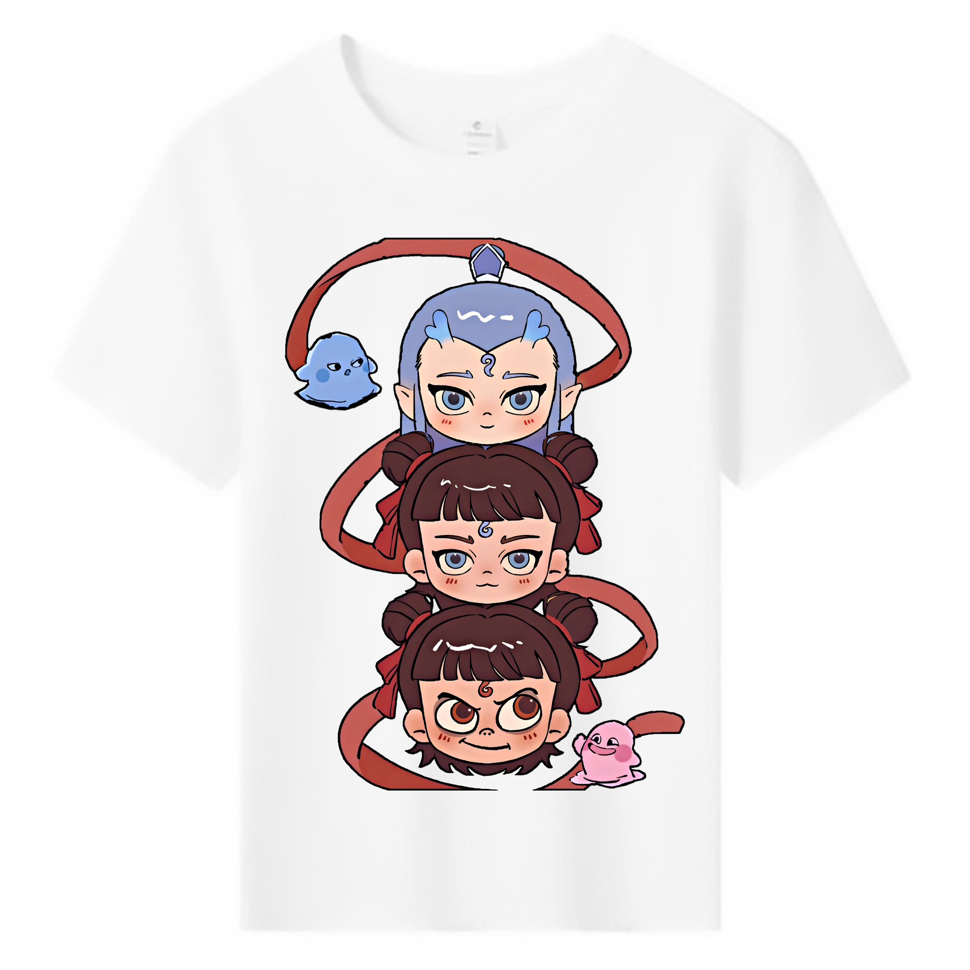 （画像用） Ne Zha 2 ナタ 魔童の大暴れ 綿100％キッズTシャツ（フロントプリント）