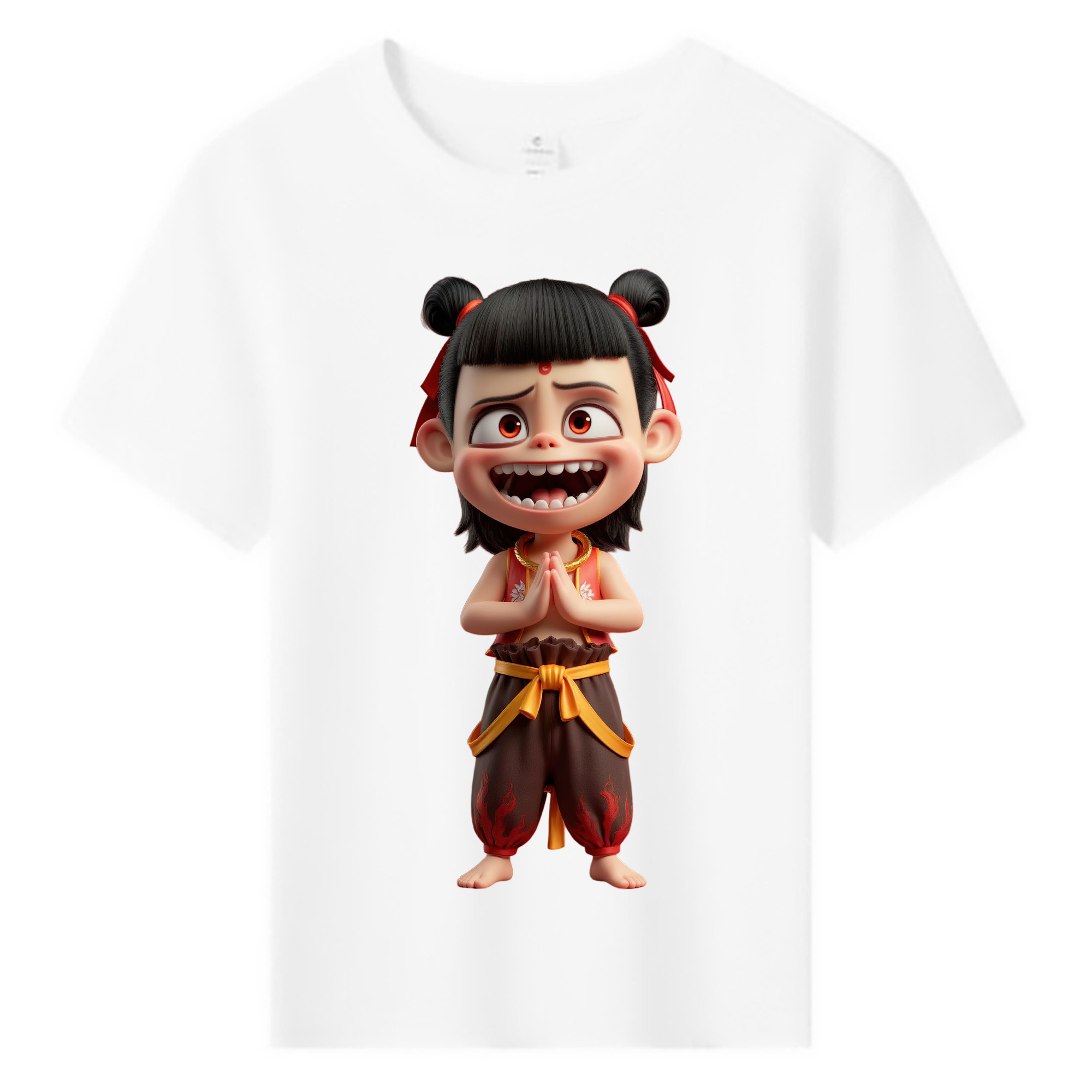 （画像用） Ne Zha 2 ナタ 魔童の大暴れ 綿100％キッズTシャツ（フロントプリント）