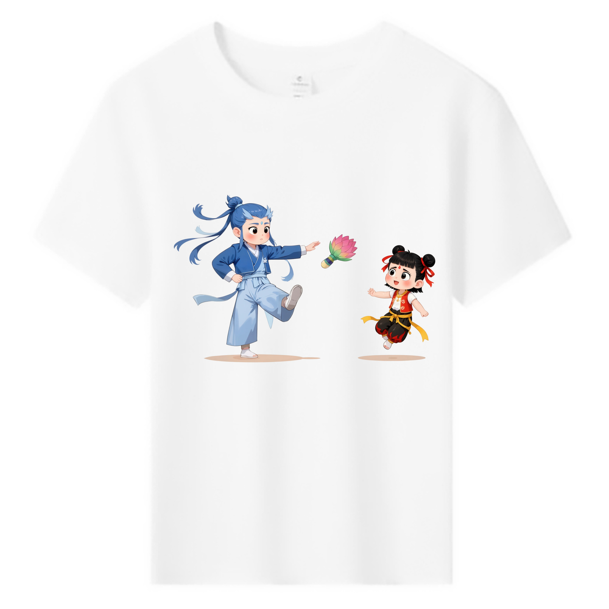 （画像用） Ne Zha 2 ナタ 魔童の大暴れ 綿100％キッズTシャツ（フロントプリント）