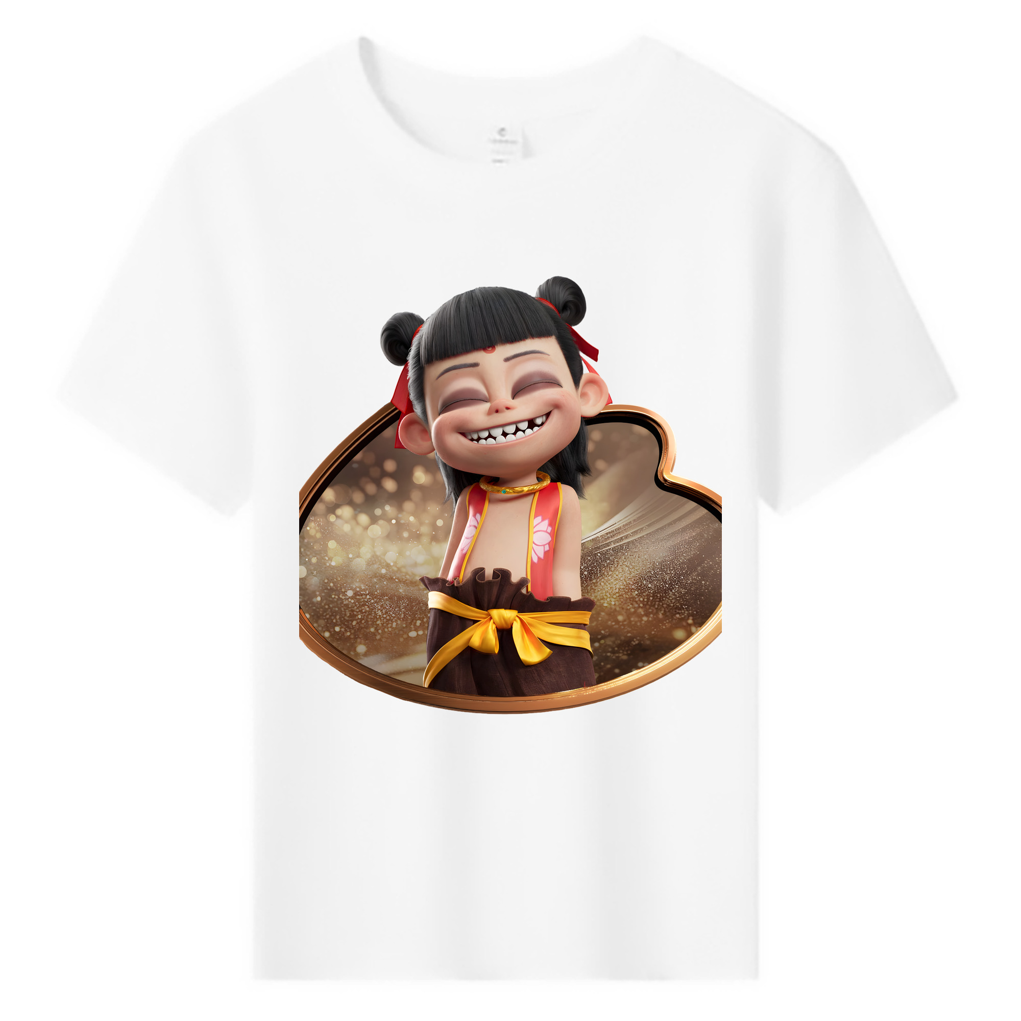 （画像用） Ne Zha 2 ナタ 魔童の大暴れ 綿100％キッズTシャツ（フロントプリント）