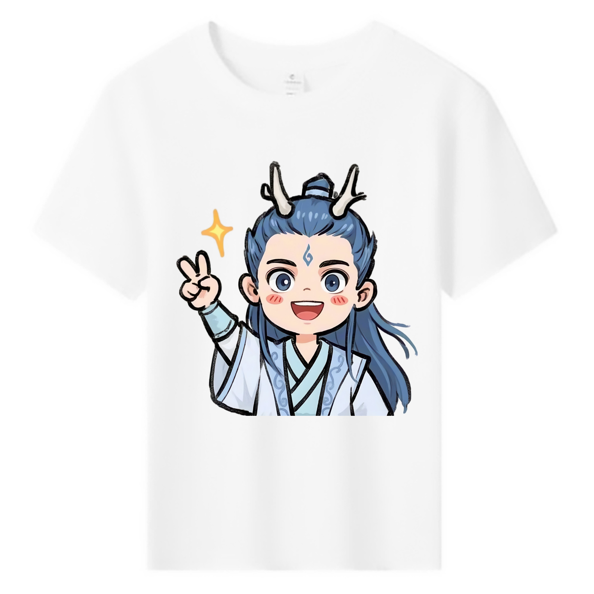 （画像用） Ne Zha 2 ナタ 魔童の大暴れ 綿100％キッズTシャツ（フロントプリント）