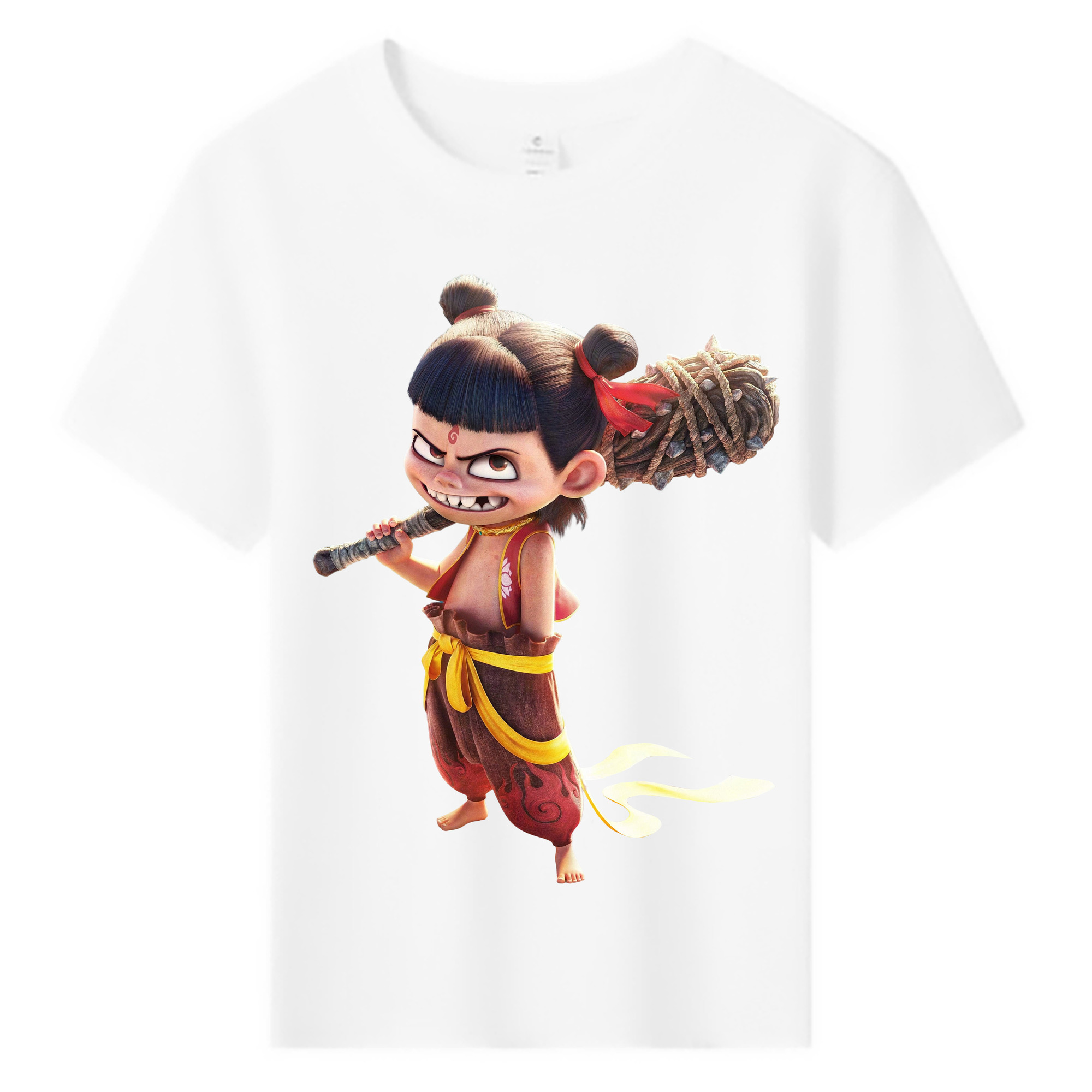 （画像用） Ne Zha 2 ナタ 魔童の大暴れ 綿100％キッズTシャツ（フロントプリント）