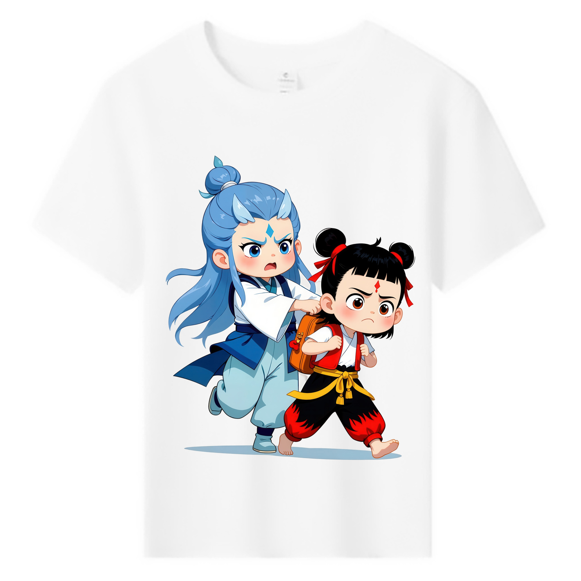 （画像用） Ne Zha 2 ナタ 魔童の大暴れ 綿100％キッズTシャツ（フロントプリント）