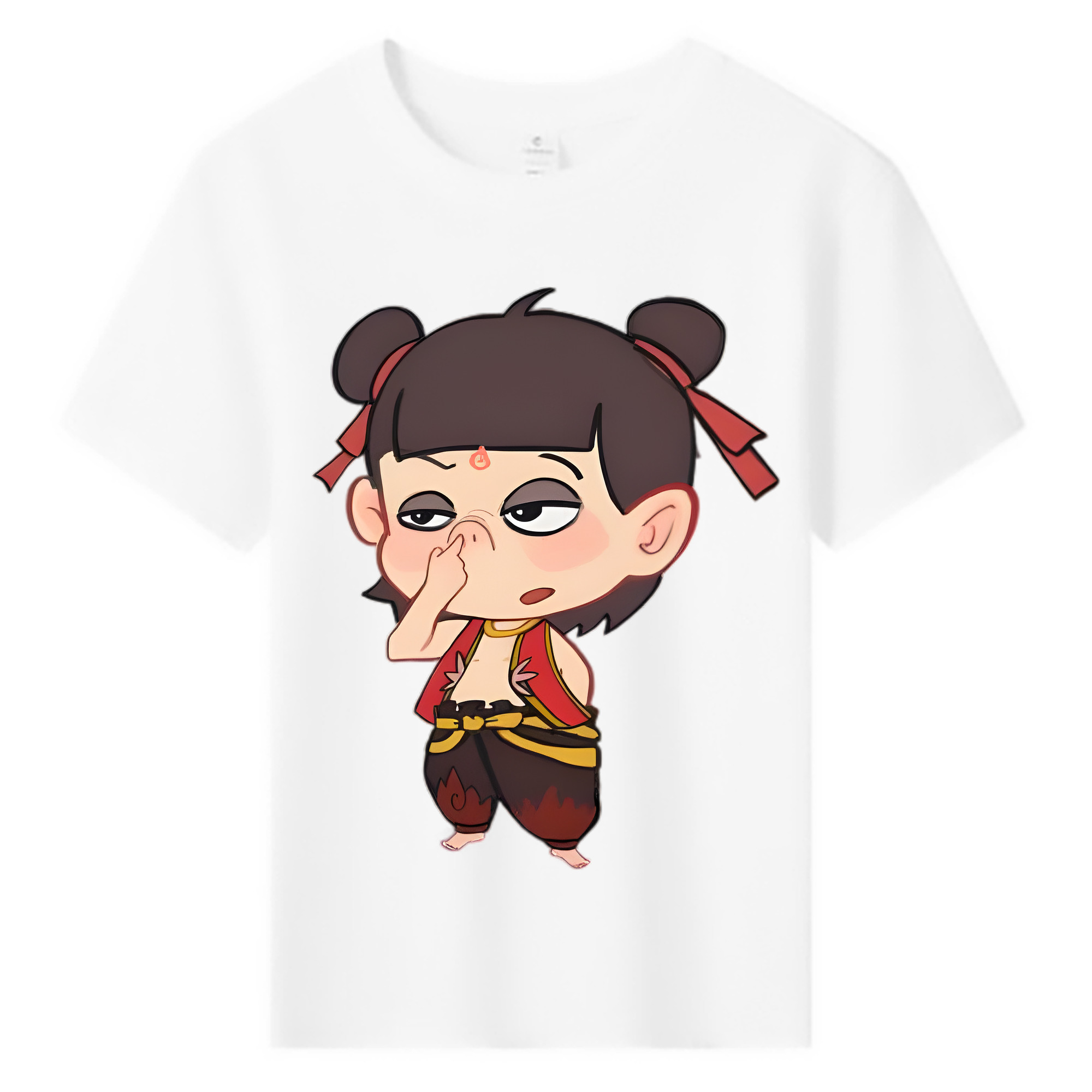 （画像用） Ne Zha 2 ナタ 魔童の大暴れ 綿100％キッズTシャツ（フロントプリント）